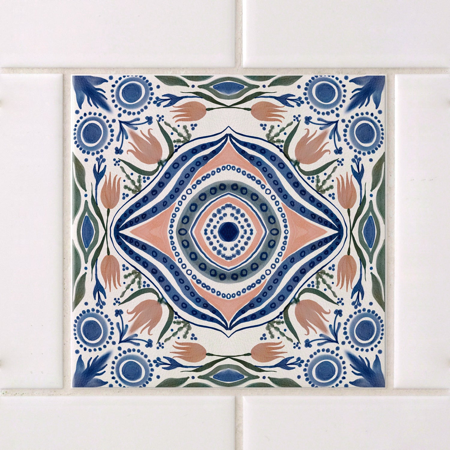 Fliesenaufkleber mit floralem Muster 30 Stück