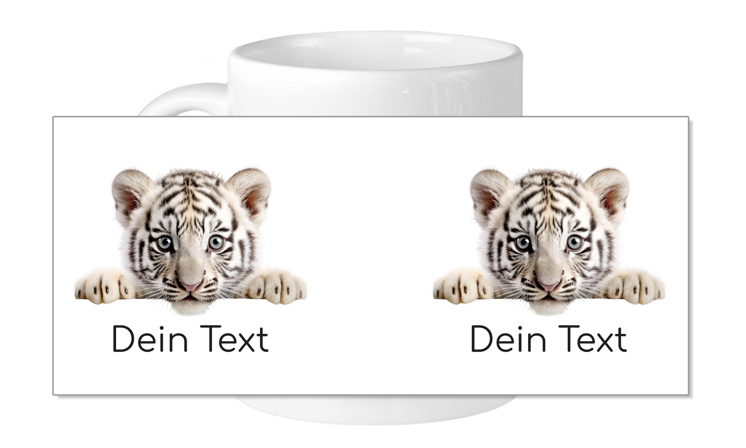 Tasse mit weißem Tiger