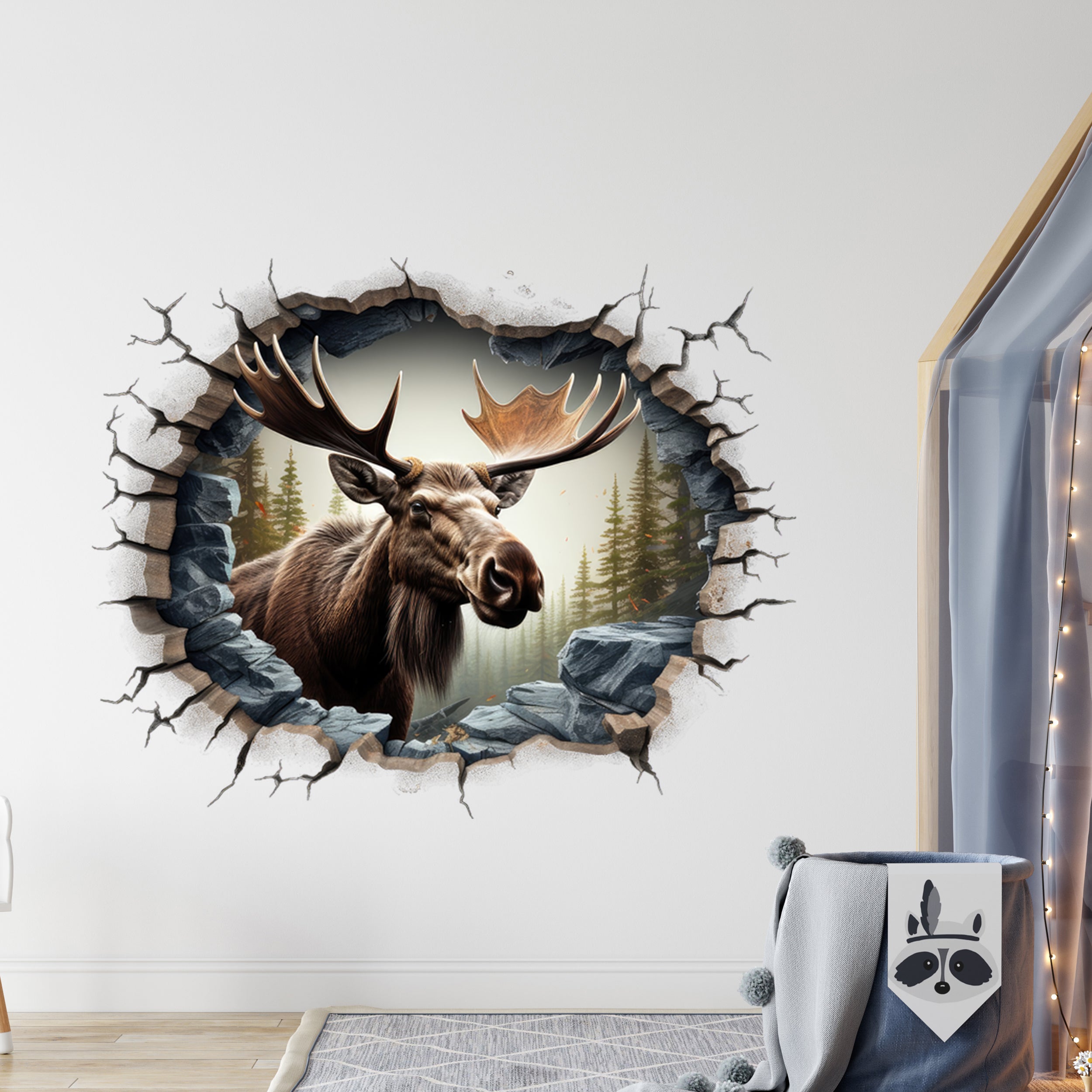 Wandtattoo Elch Wanddurchbruch
