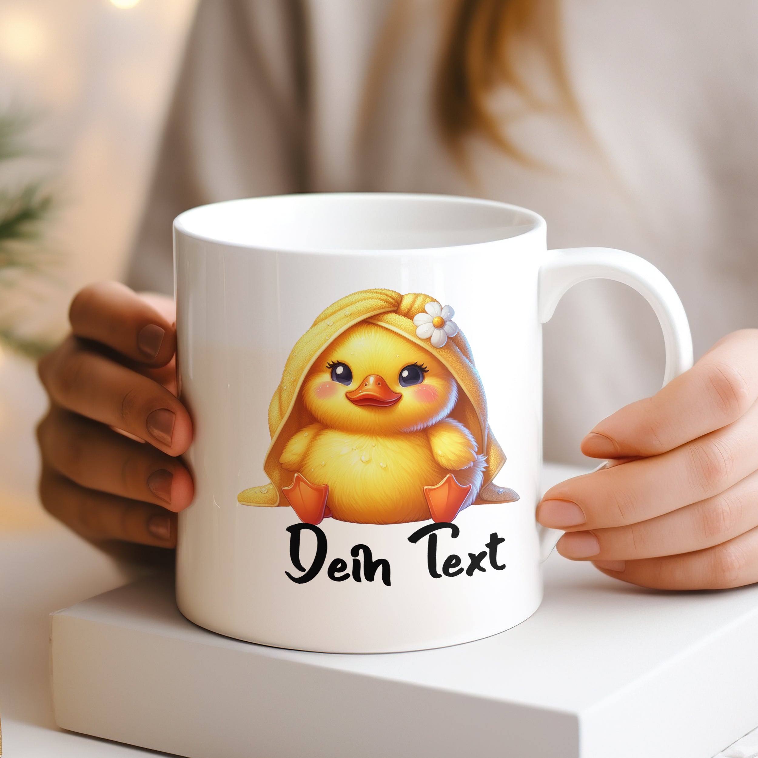 Tasse mit süßem Entchen