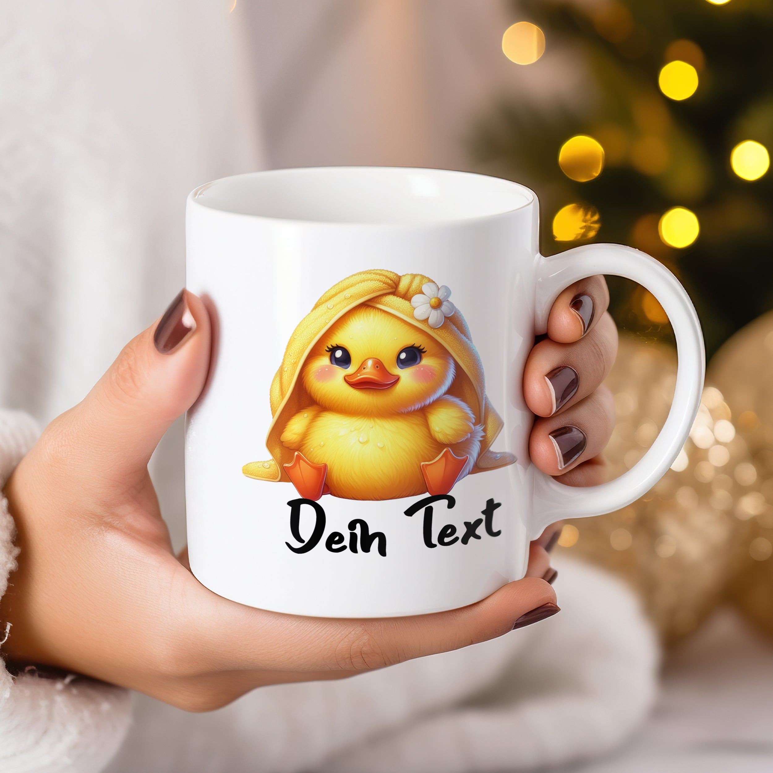 Tasse mit süßem Entchen