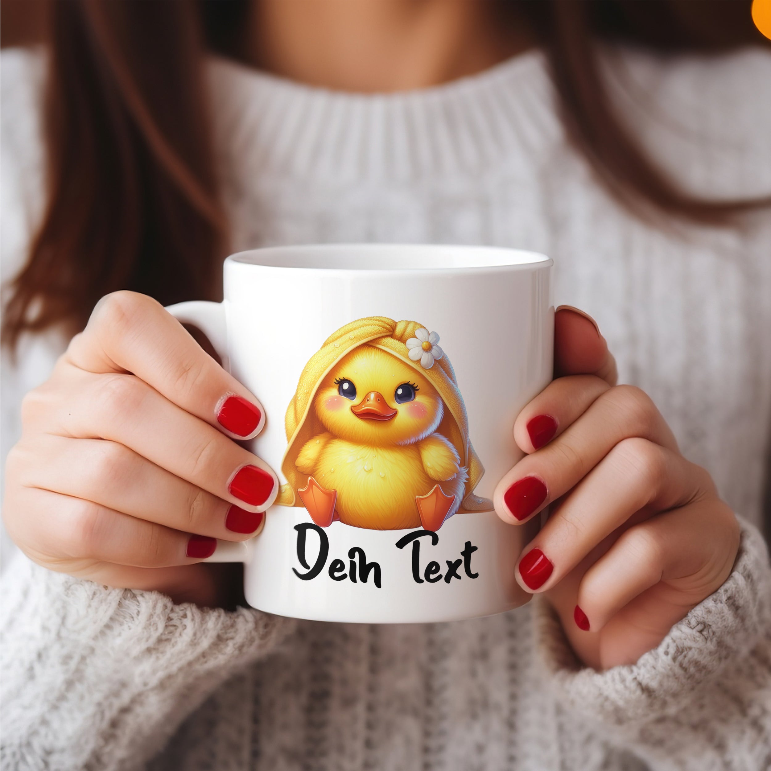 Tasse mit süßem Entchen
