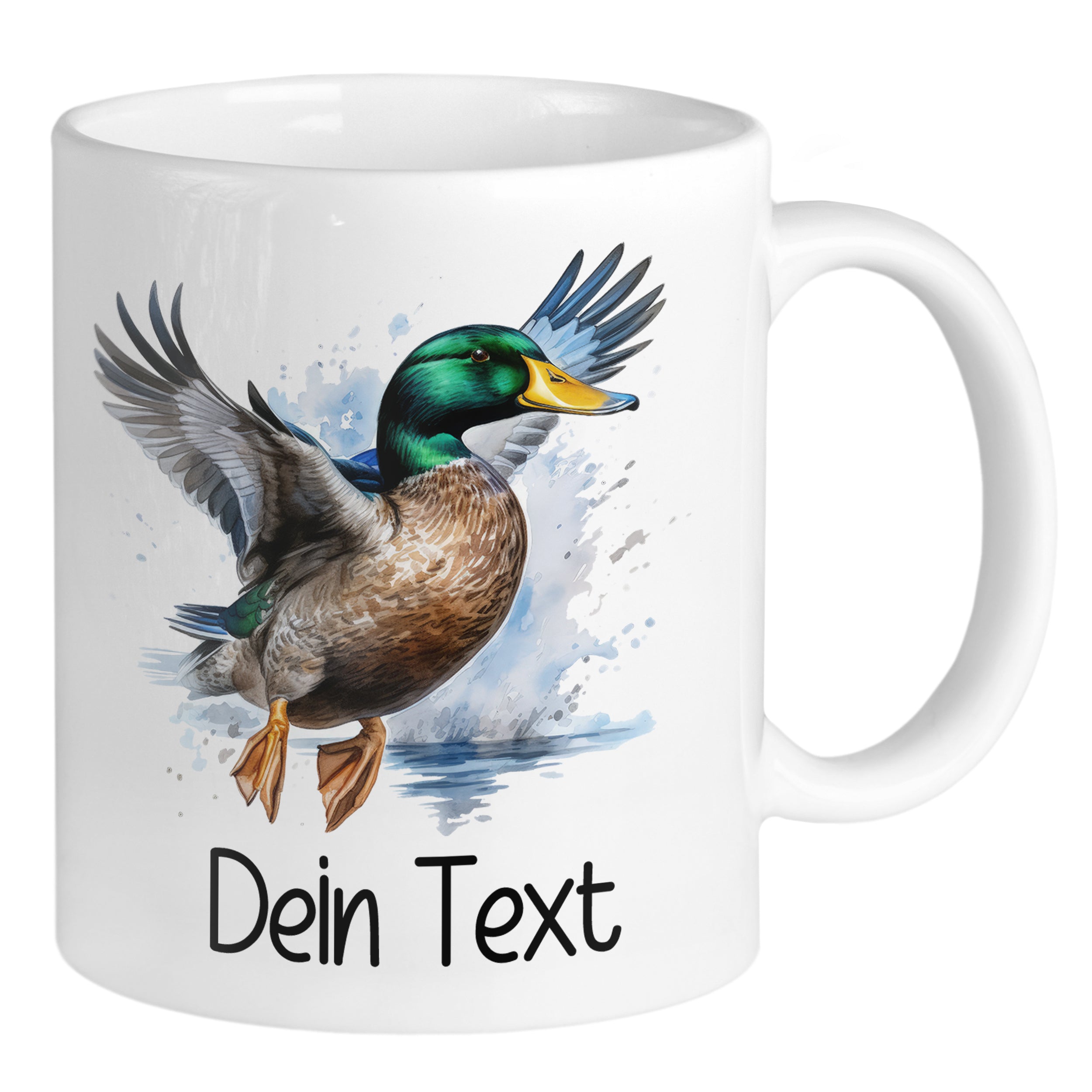 Tasse mit fliegender Ente