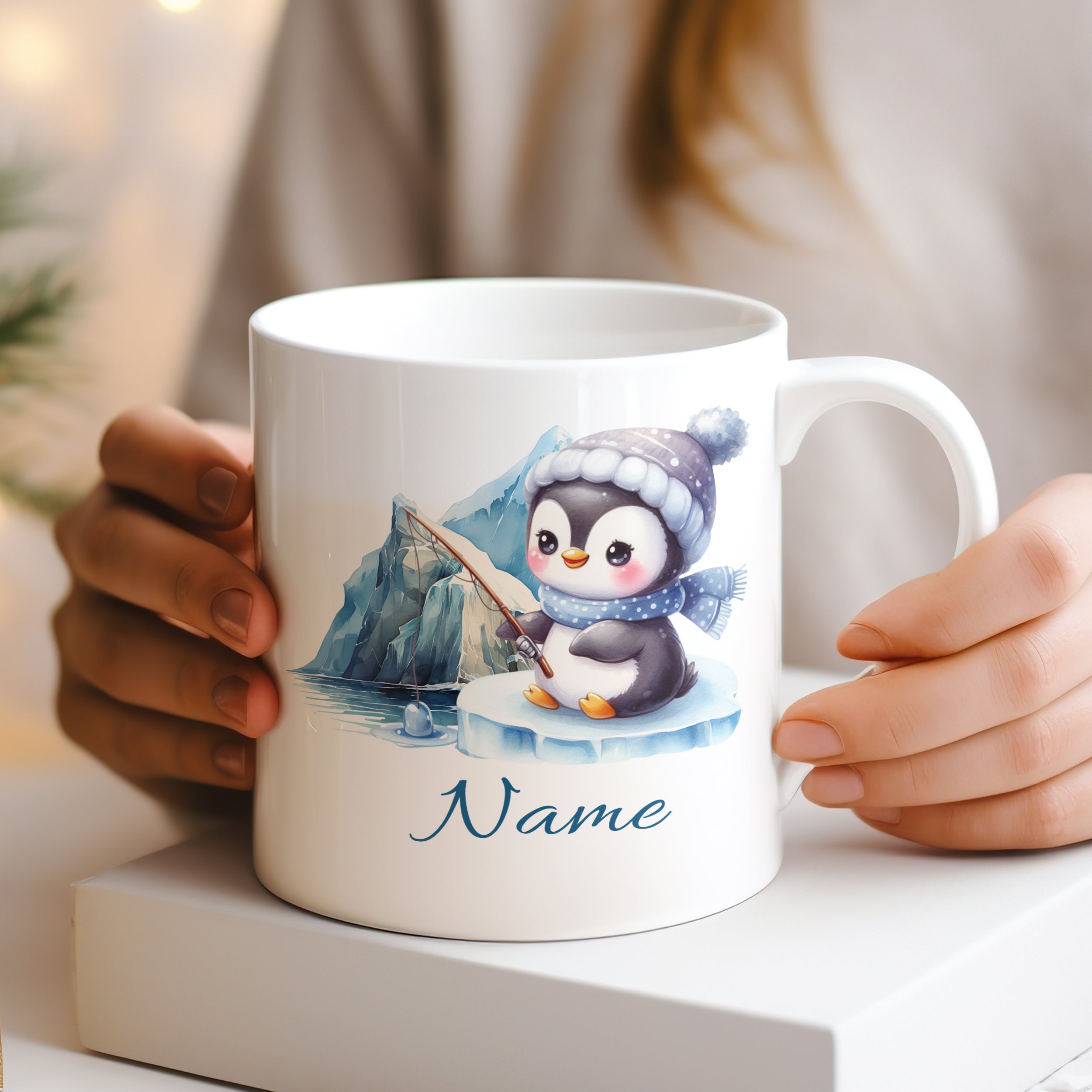 Tasse Pinguin im Winter