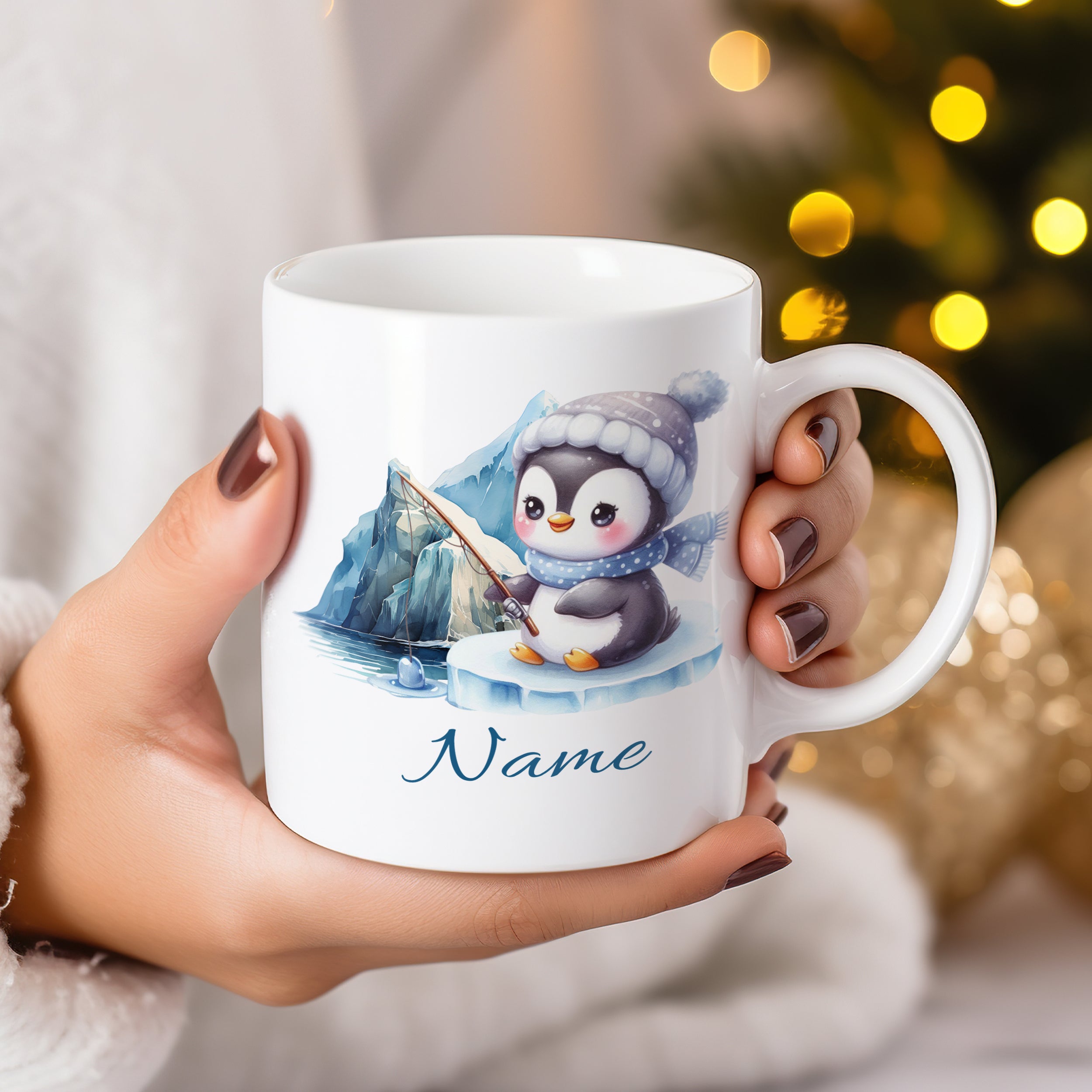 Tasse Pinguin im Winter