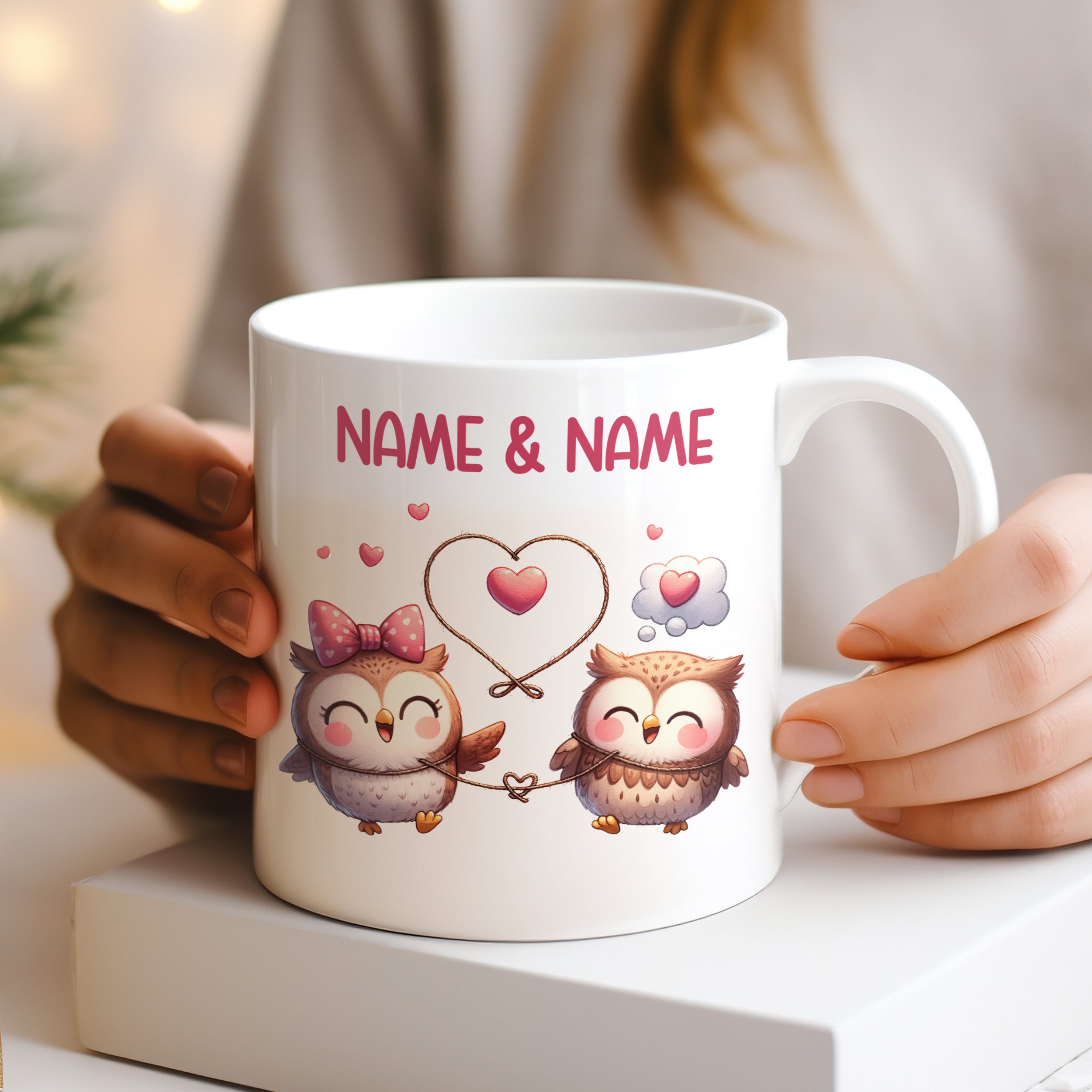 Tasse mit Eulen - Für verliebte Herzen