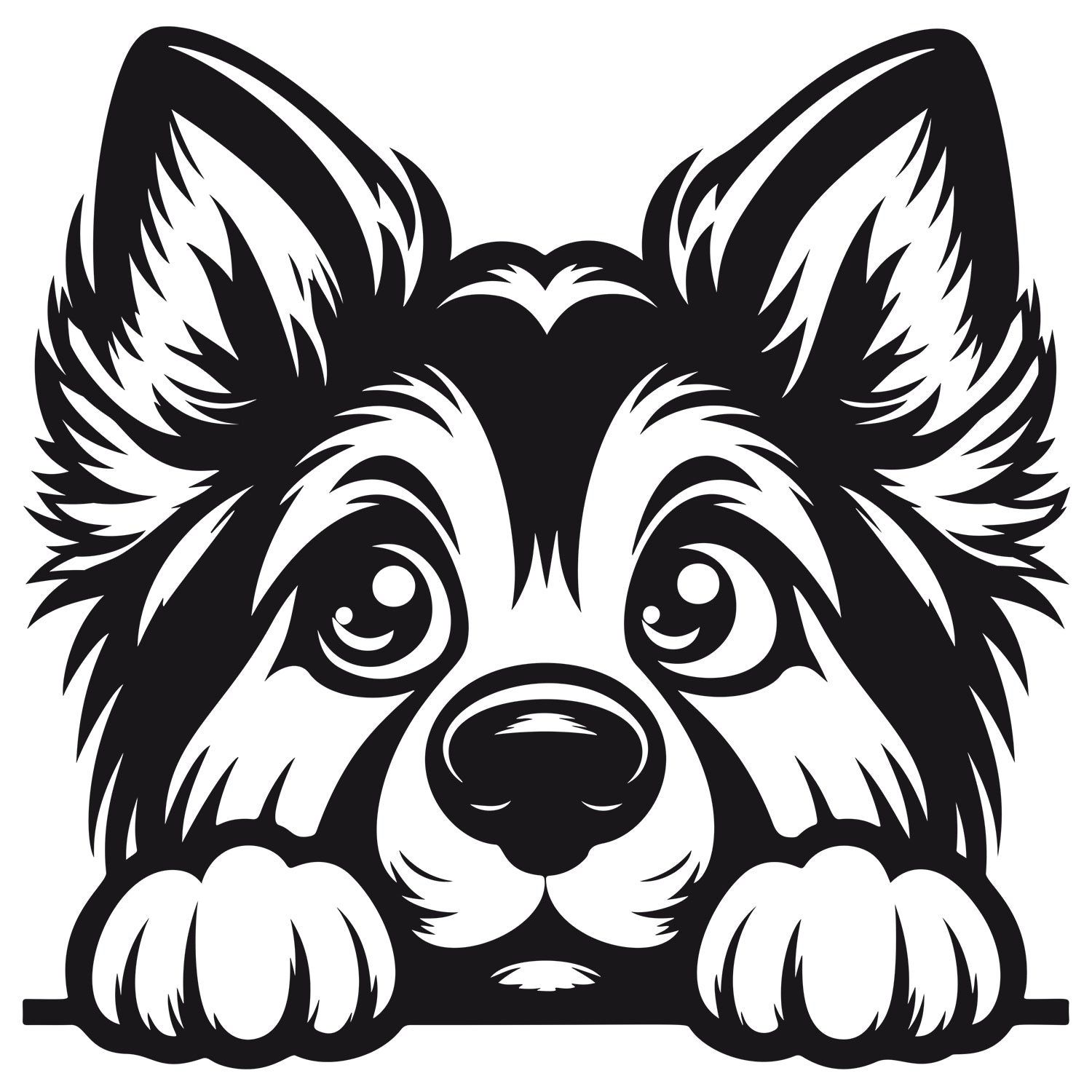 Wandtattoo Hundekopf