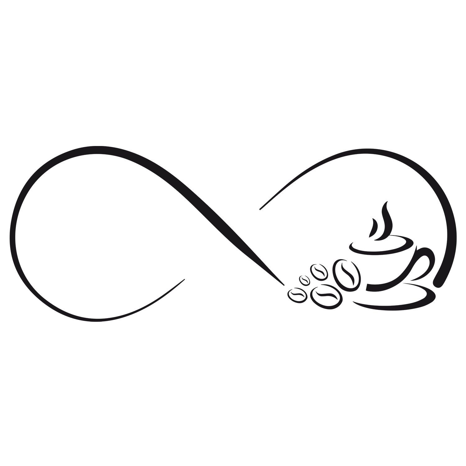 Wandtattoo Unendlichkeitssymbol mit Kaffeetassen