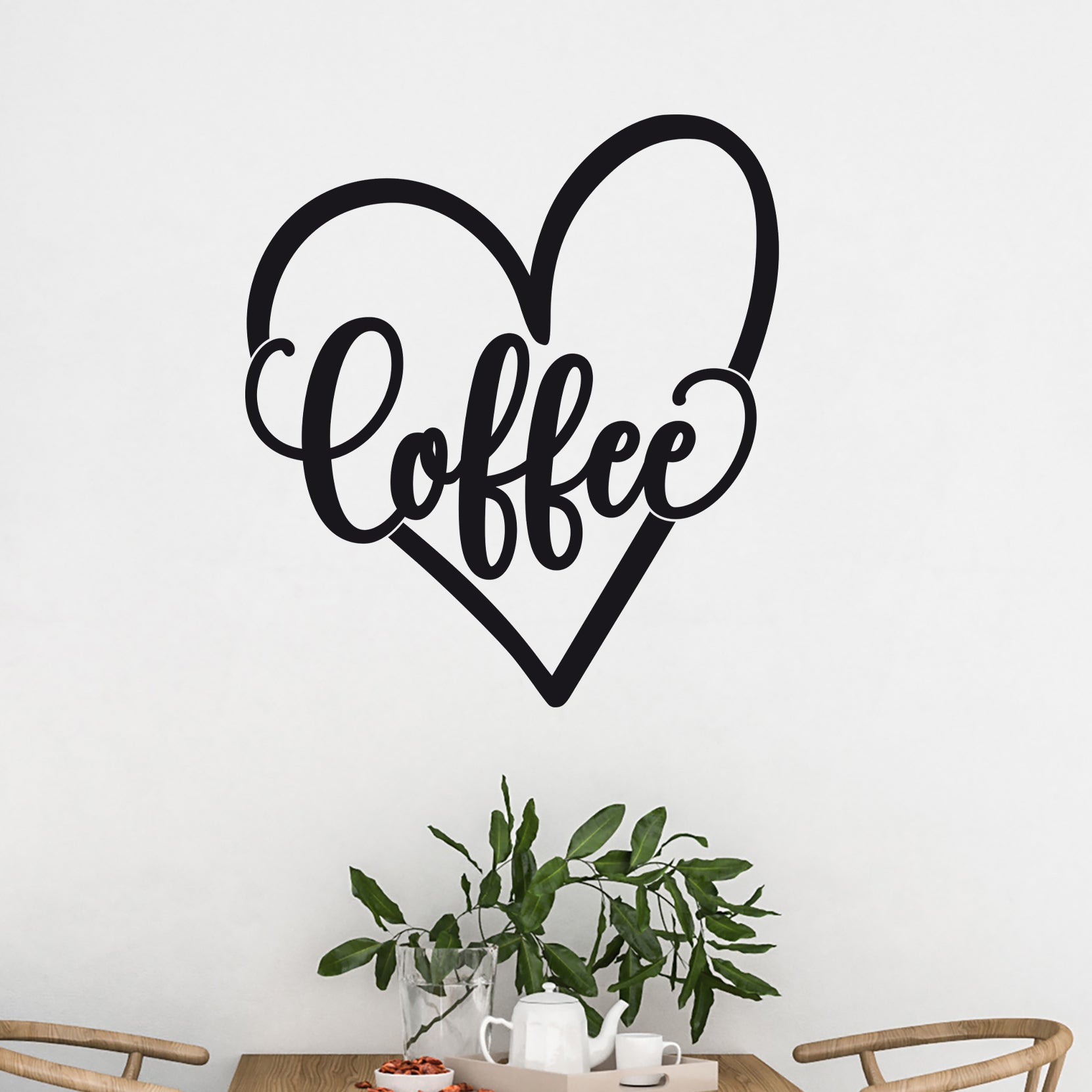 Wandtattoo Herz Kaffee - Für gemütliche Kaffeepausen