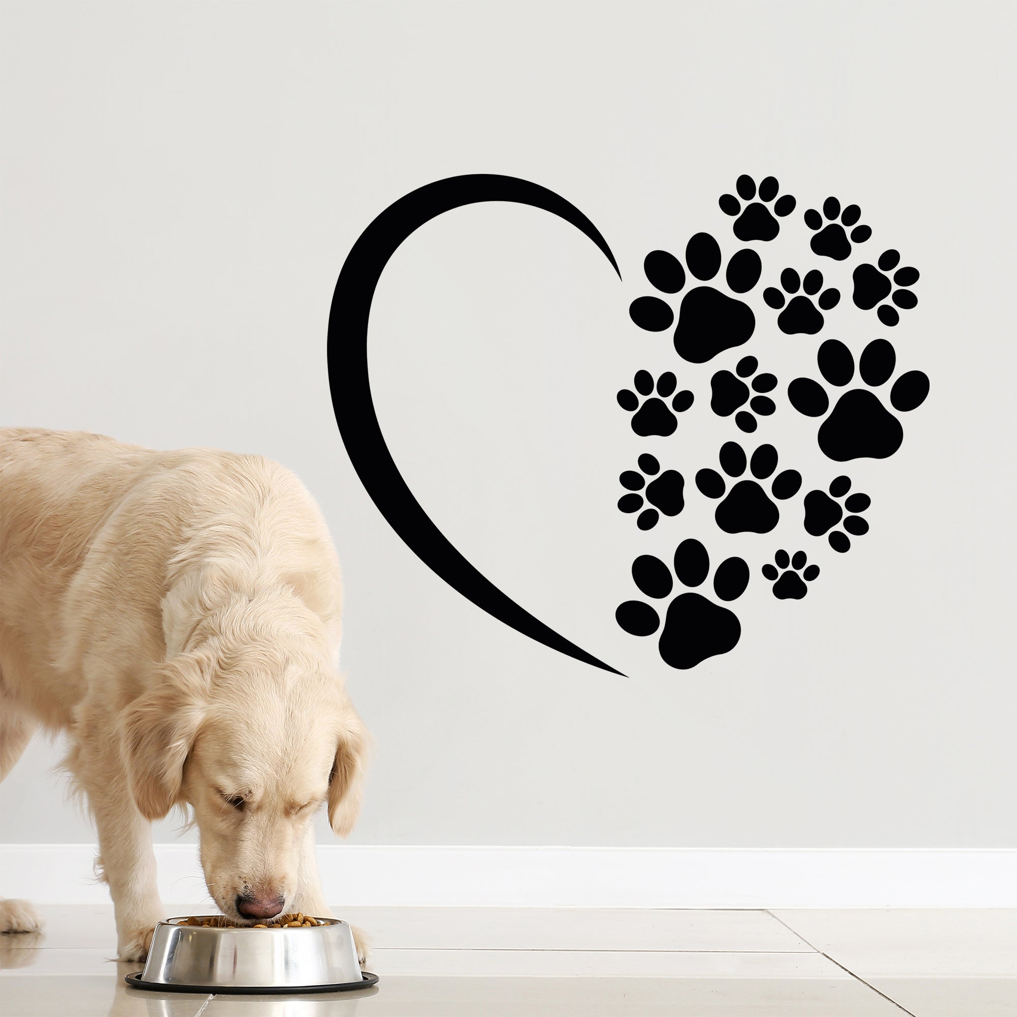 Wandtattoo Pfotenherz