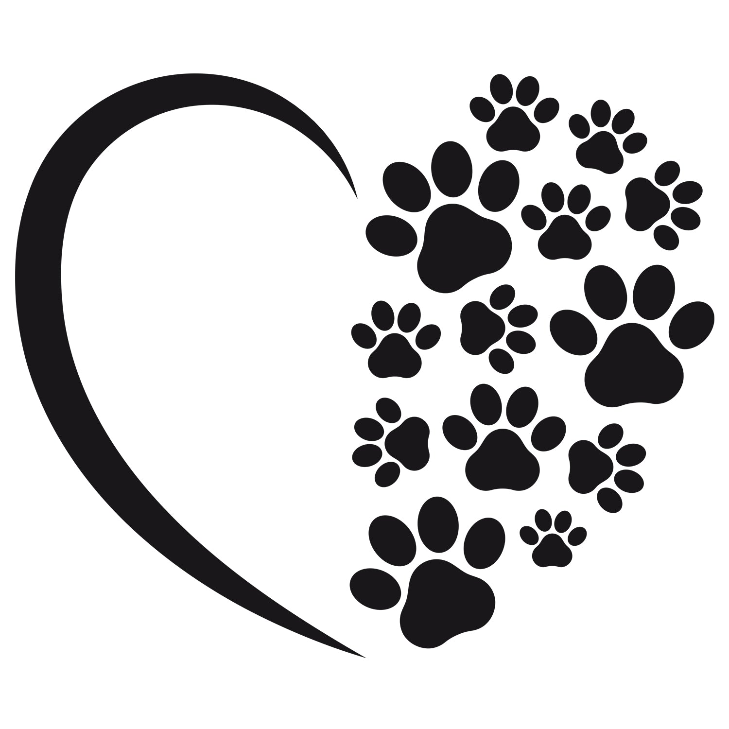 Wandtattoo Pfotenherz