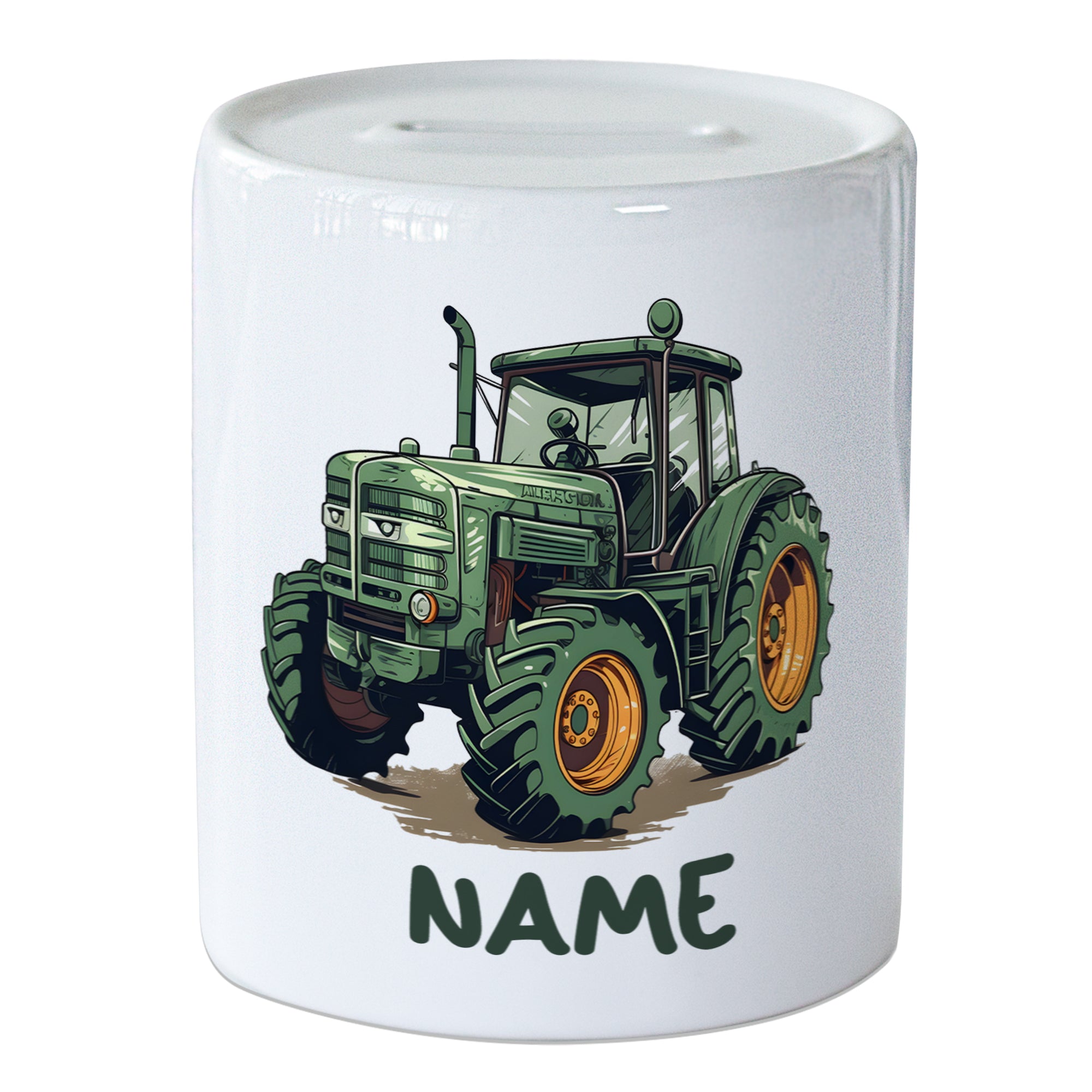 Spardose Traktor mit Namen
