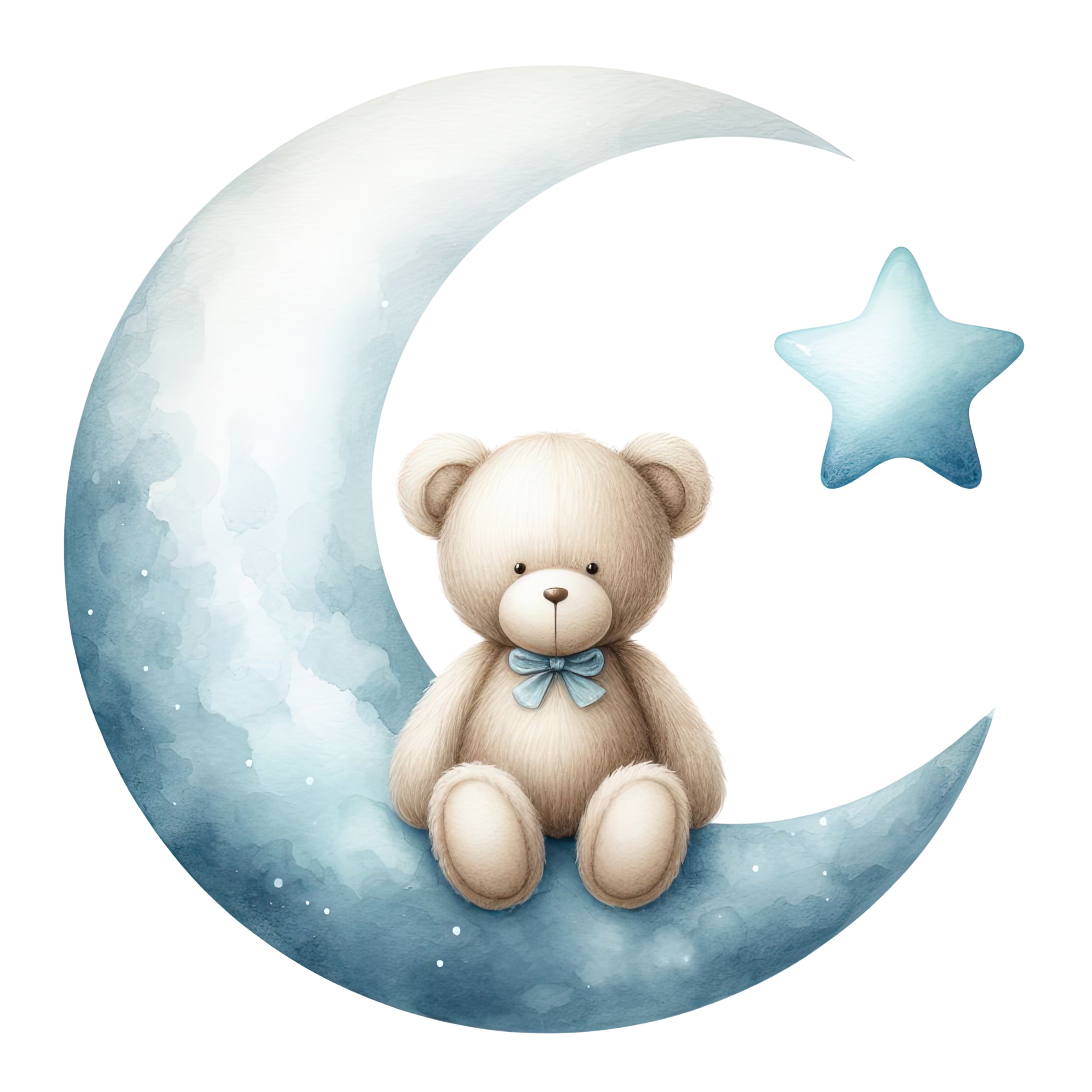 Wandtattoo Teddy auf Mond - Für süße Träume