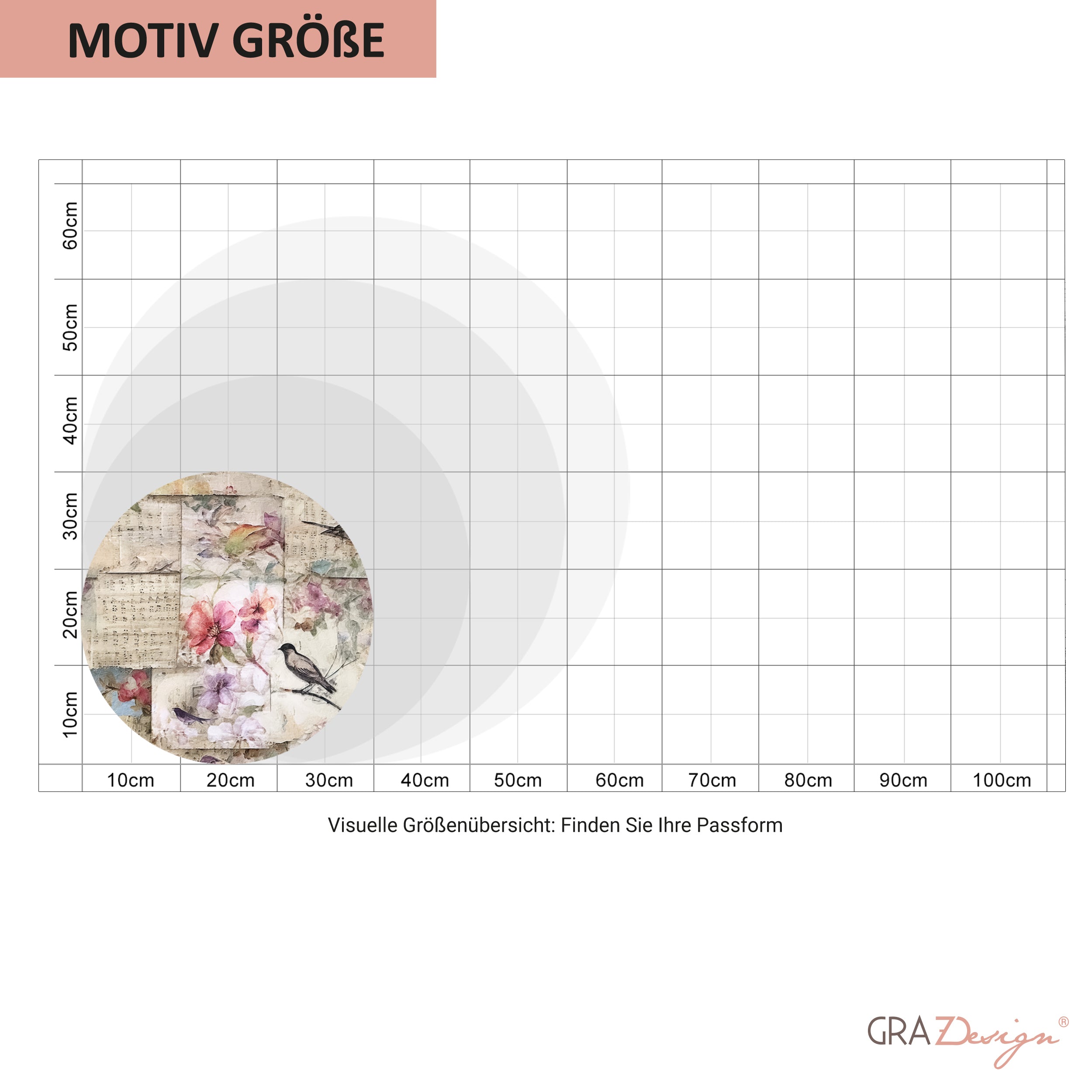 Wandtattoo mit Blumen und Vogel