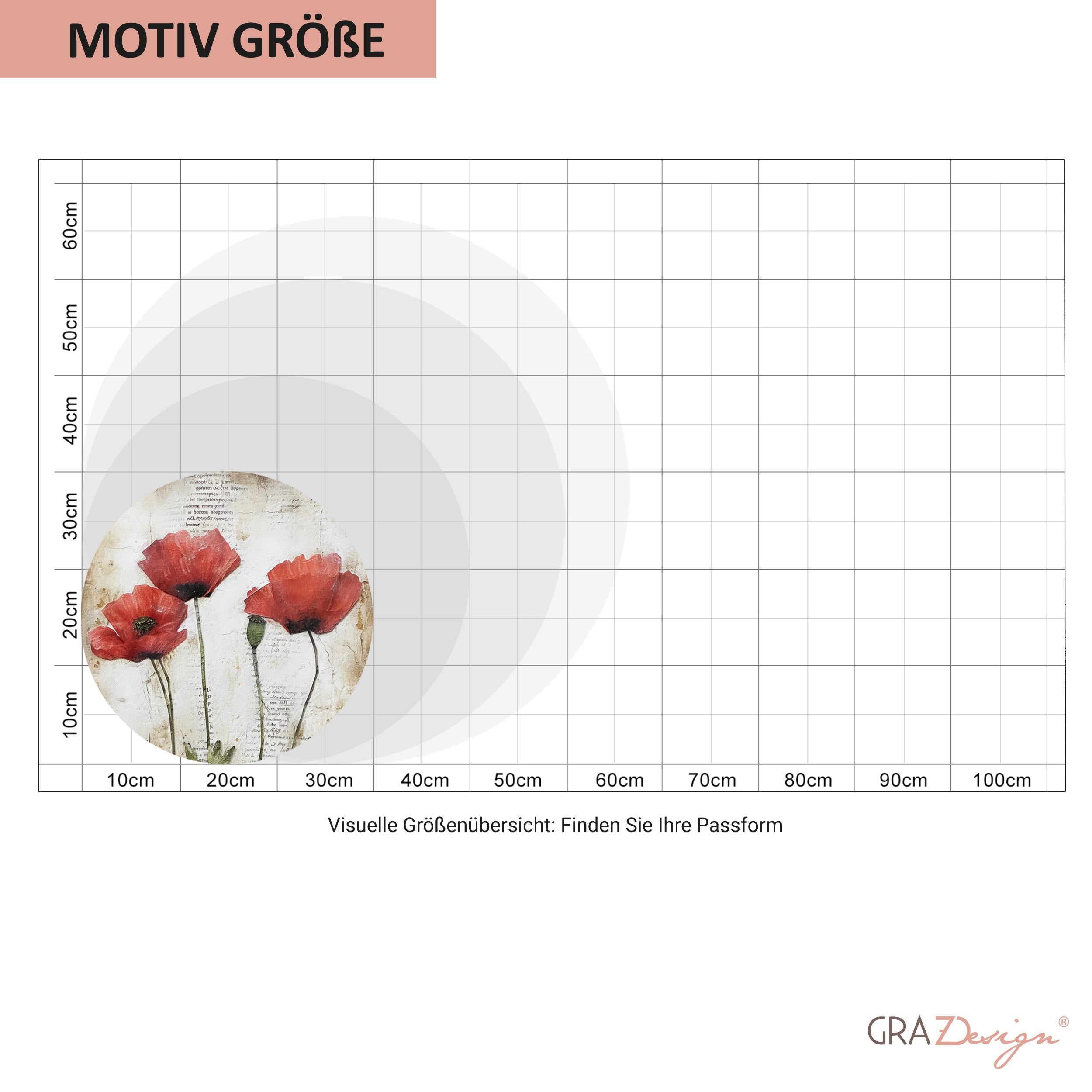 Wandtattoo Mohnblumen