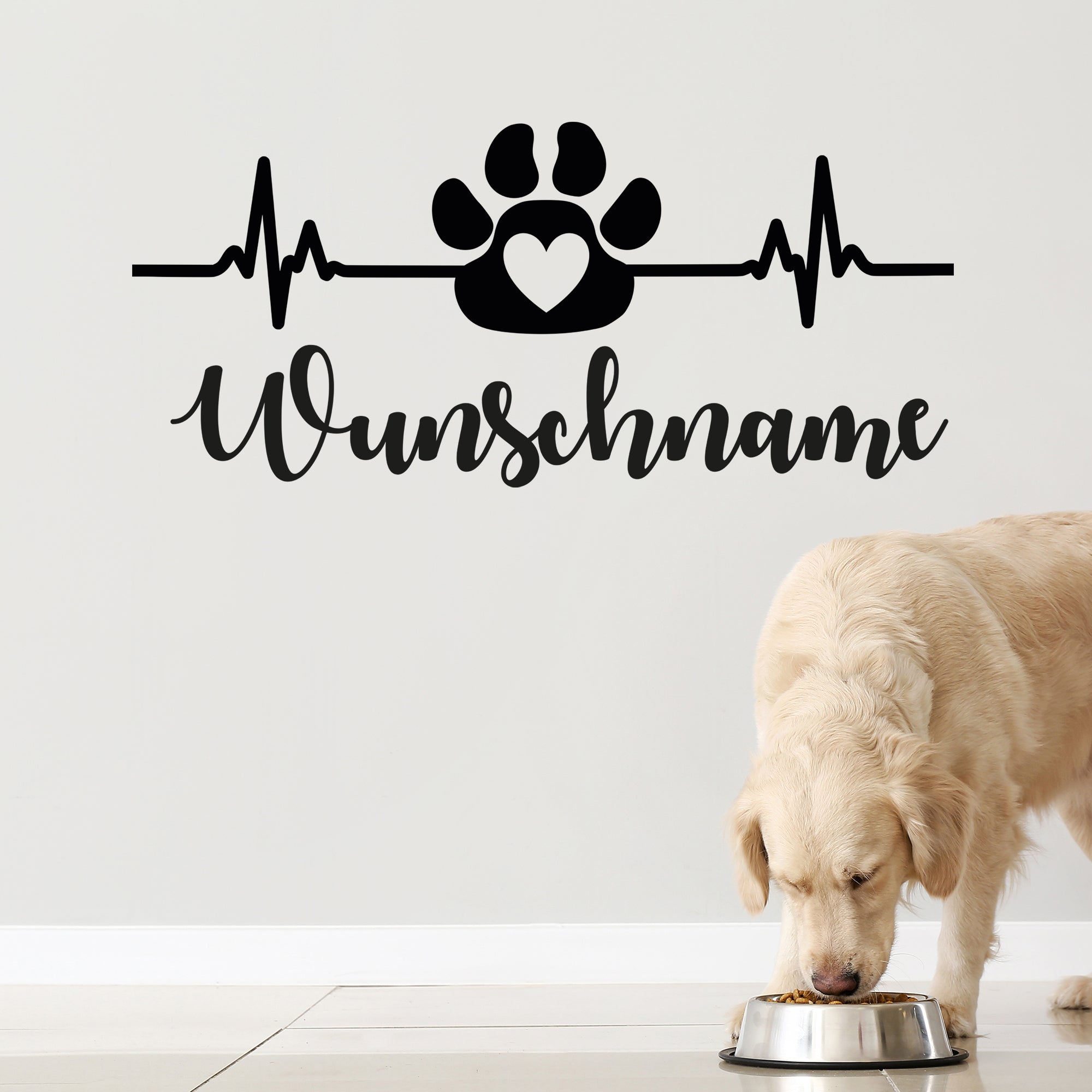Hundename Wandtattoo