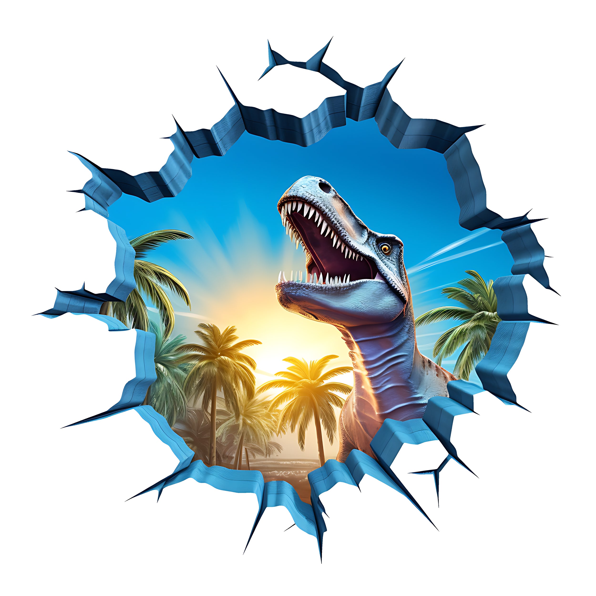 Wandtattoo Dinosaurier Wanddurchbruch
