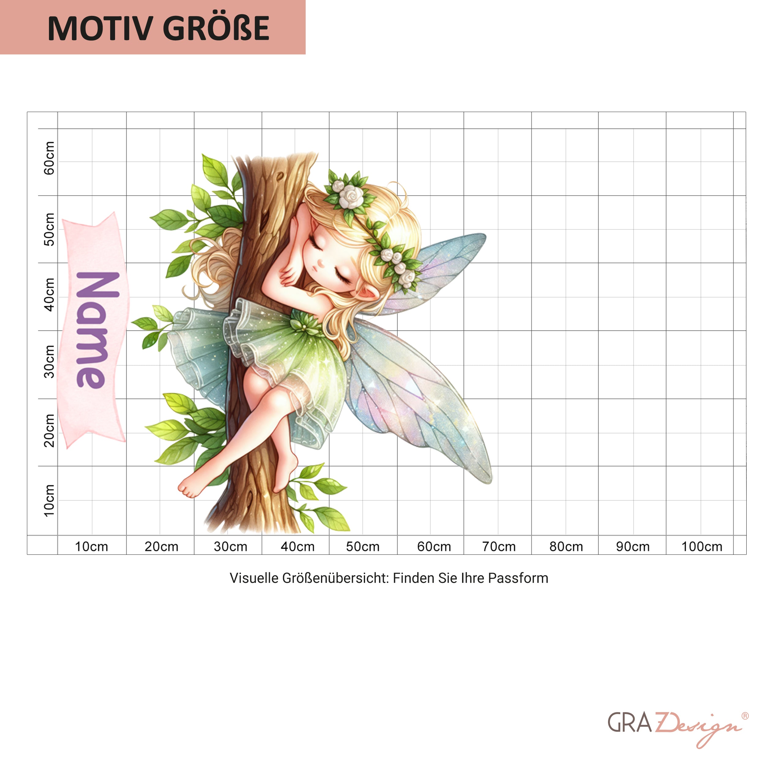 Wandtattoo Fee mit Name personalisiert