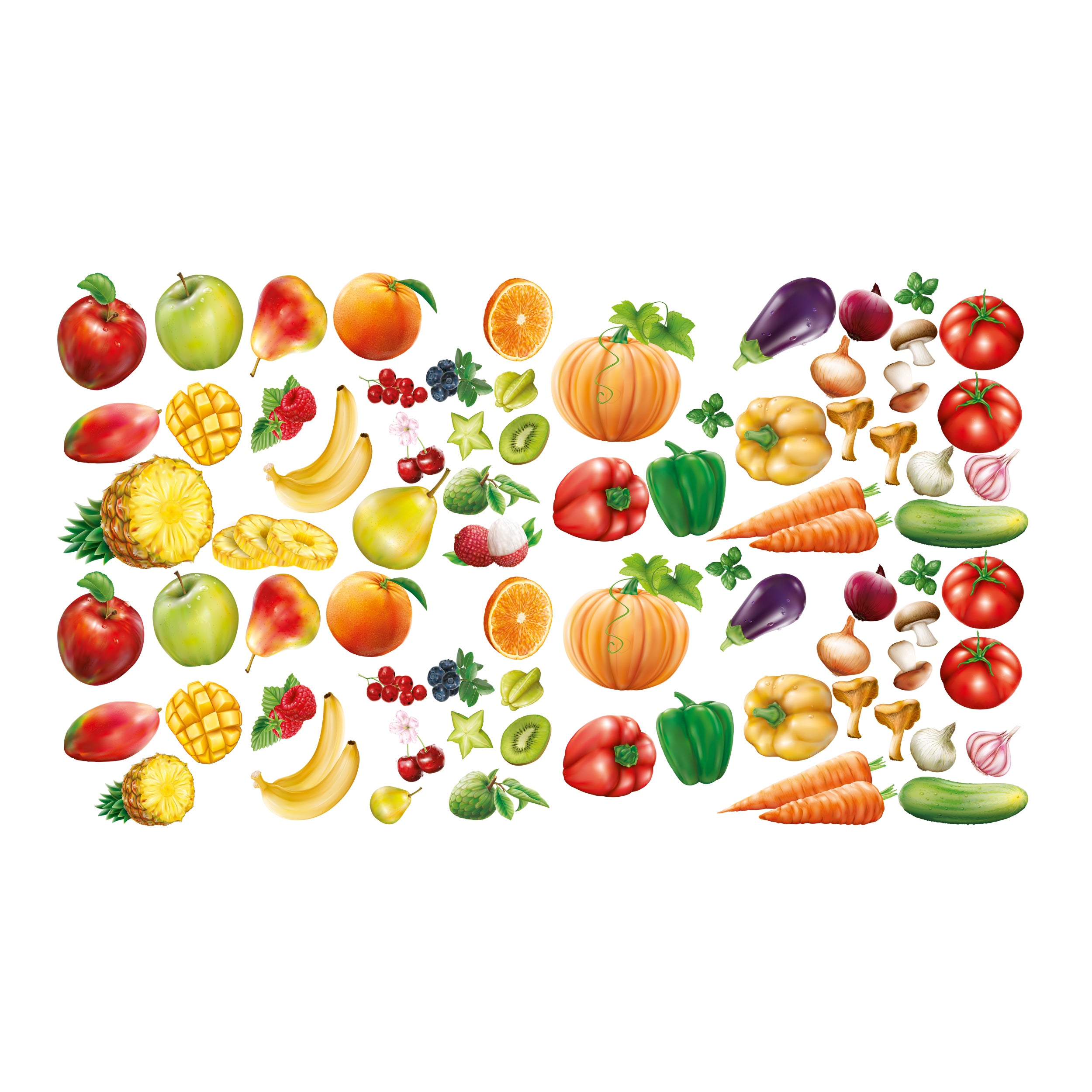 Wandtattoo Früchte und Gemüse
