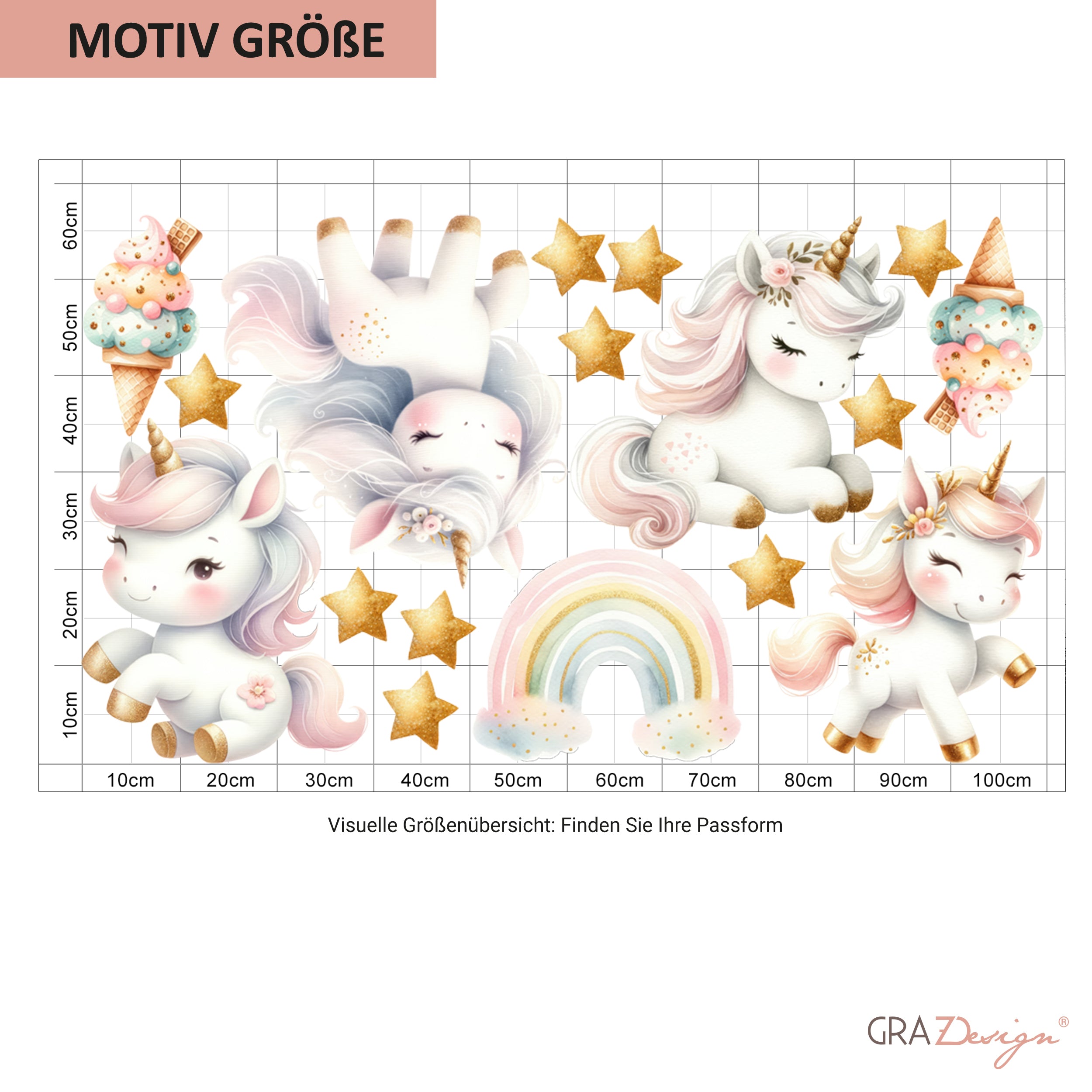 Wandtattoo Einhorn-Motiv