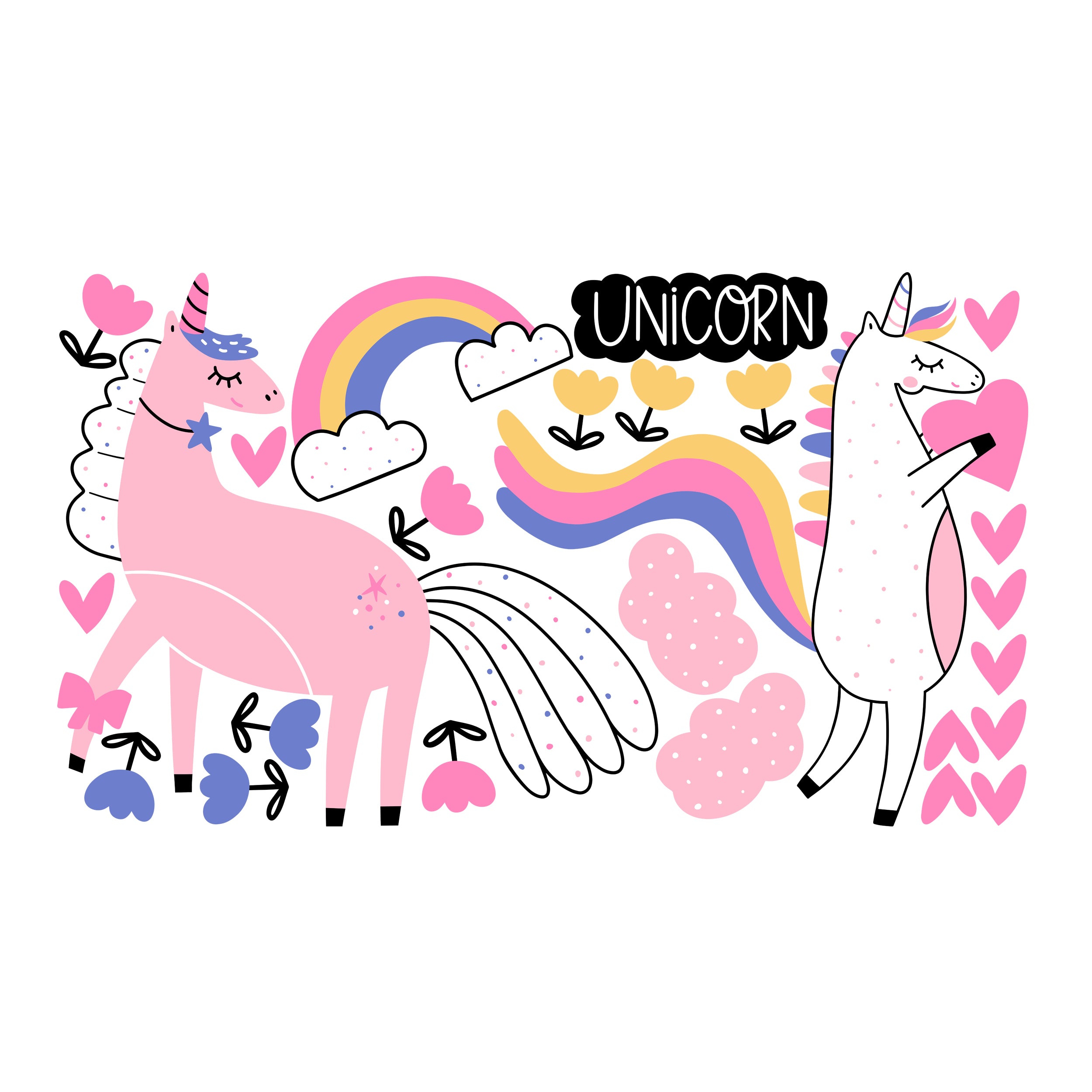 Wandtattoo Einhorn Mädchen