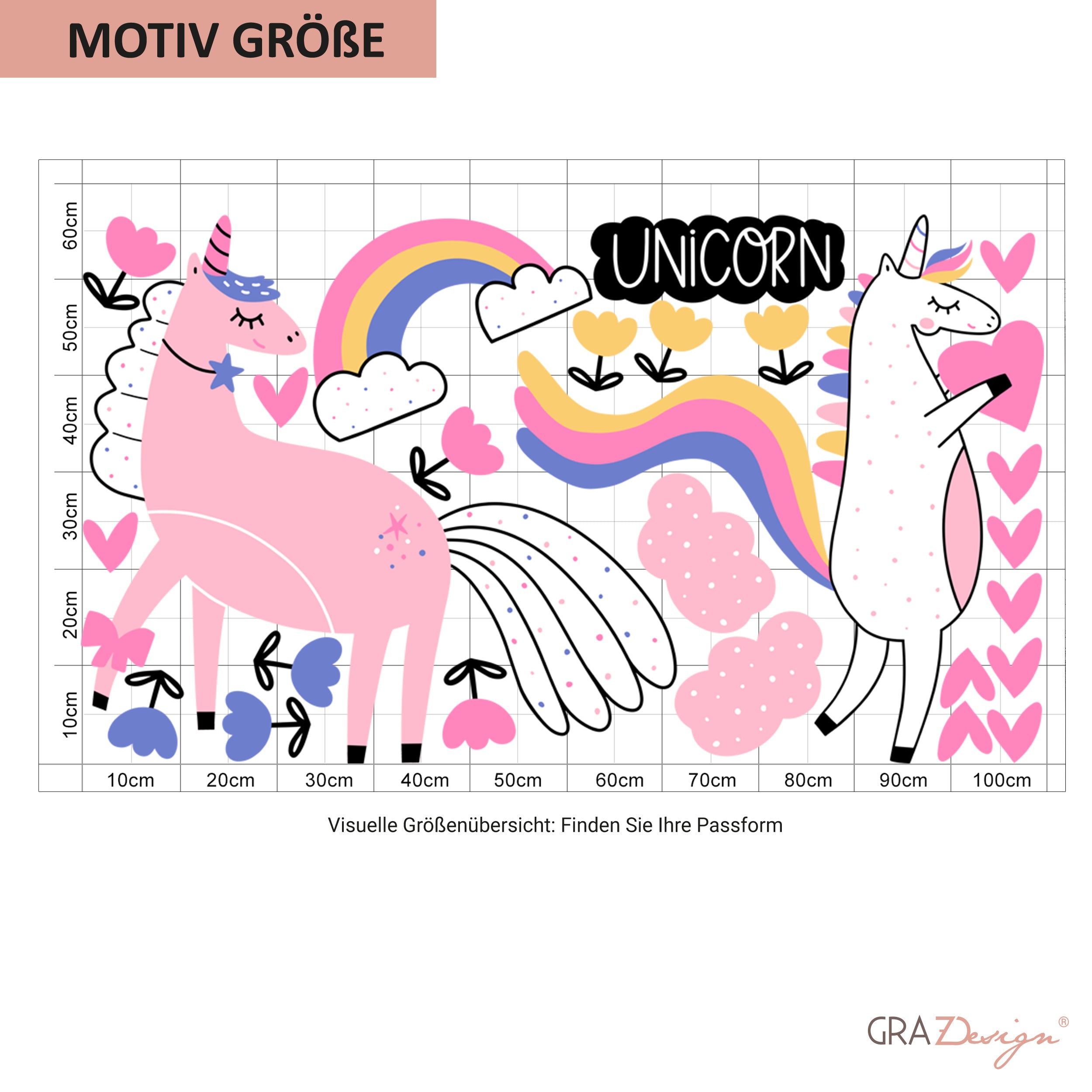 Wandtattoo Einhorn Mädchen