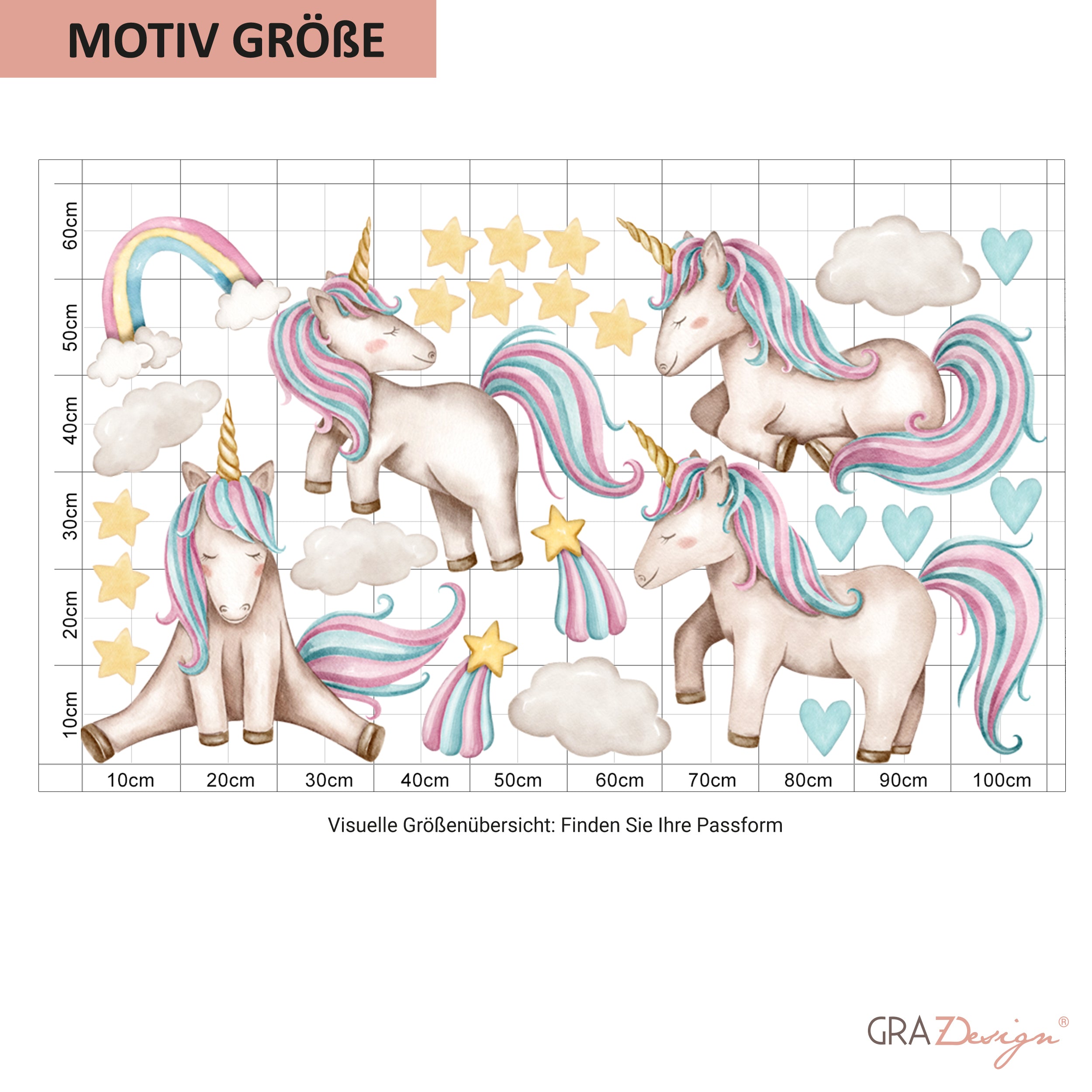 Wandtattoo Einhorn-Motiv