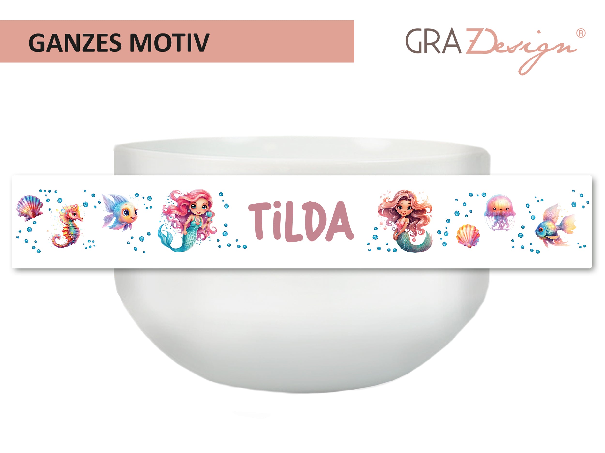 Müslischale mit Name & Meerjungfrau