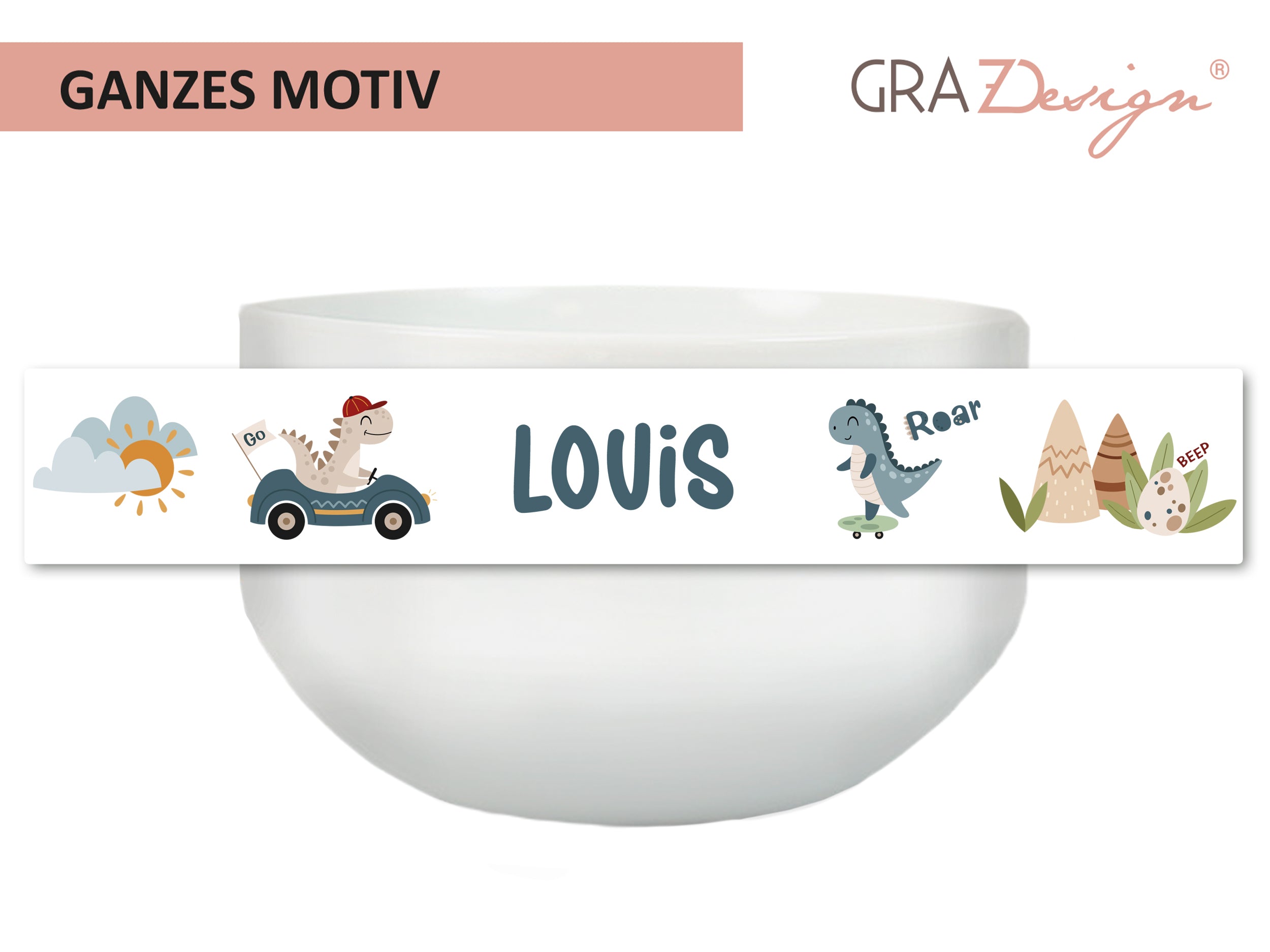 Müslischale Dino und Auto