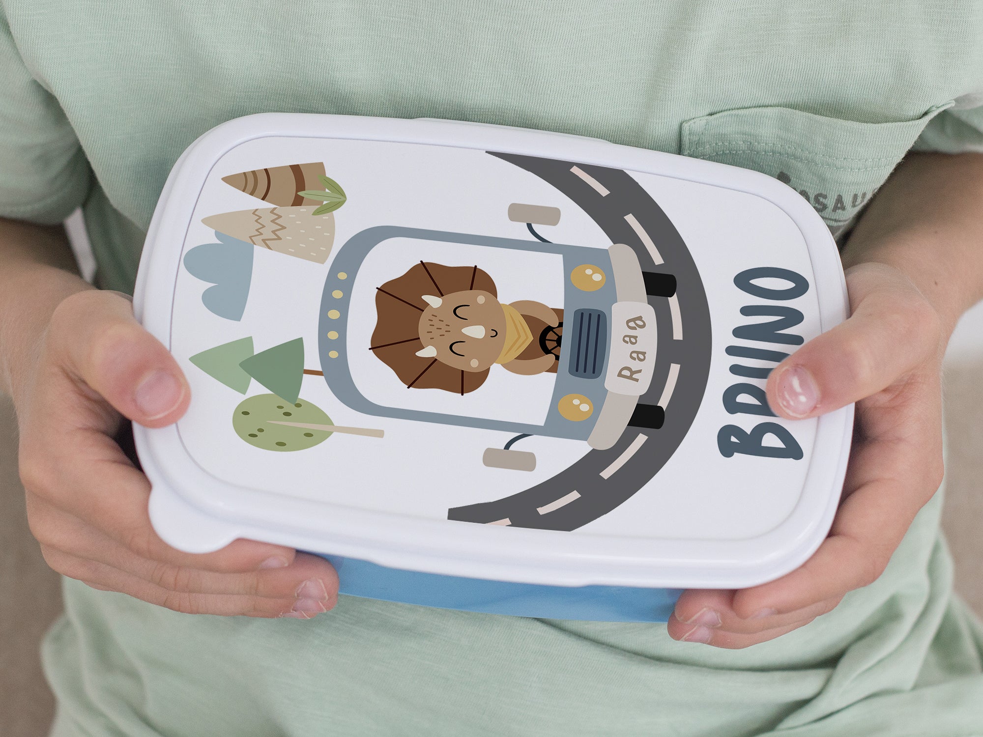 Brotdose Dinosaurier im Auto