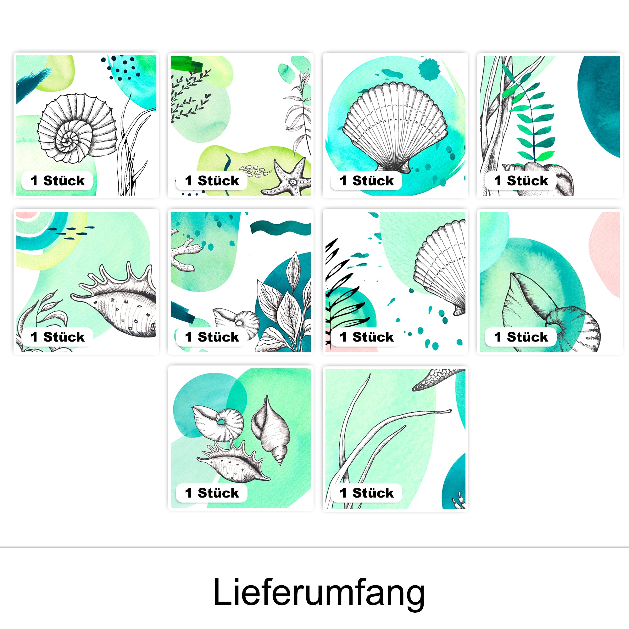 Fliesenaufkleber mit Muscheln