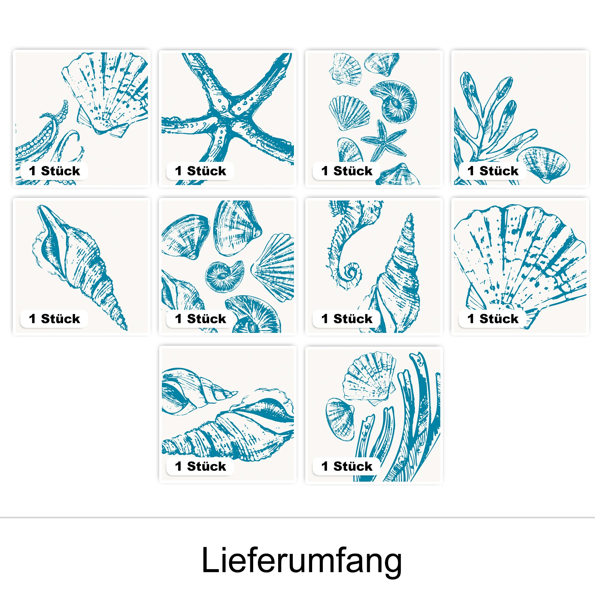 Fliesenaufkleber Muschel-Motiv