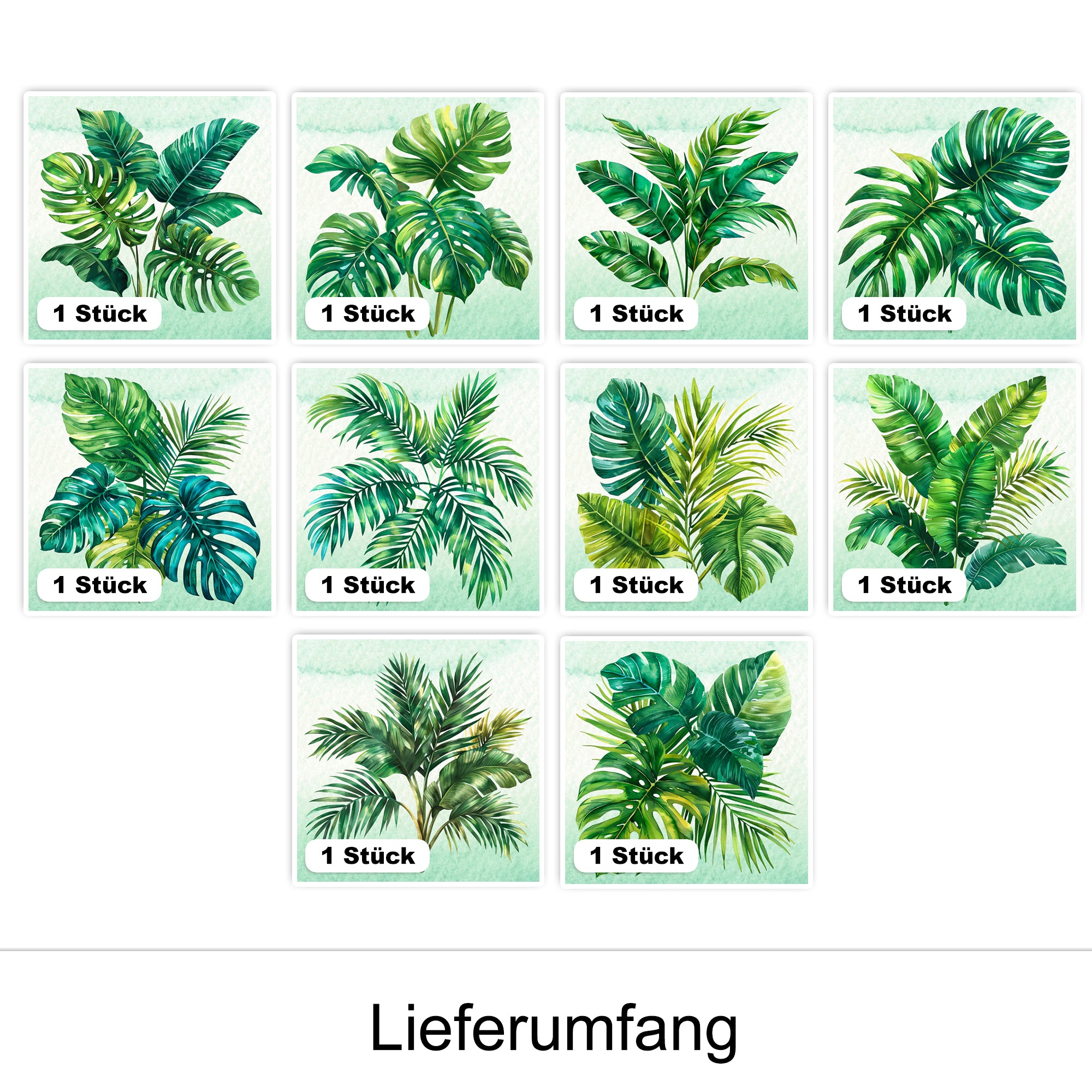 Fliesenaufkleber mit Monstera-Blättern
