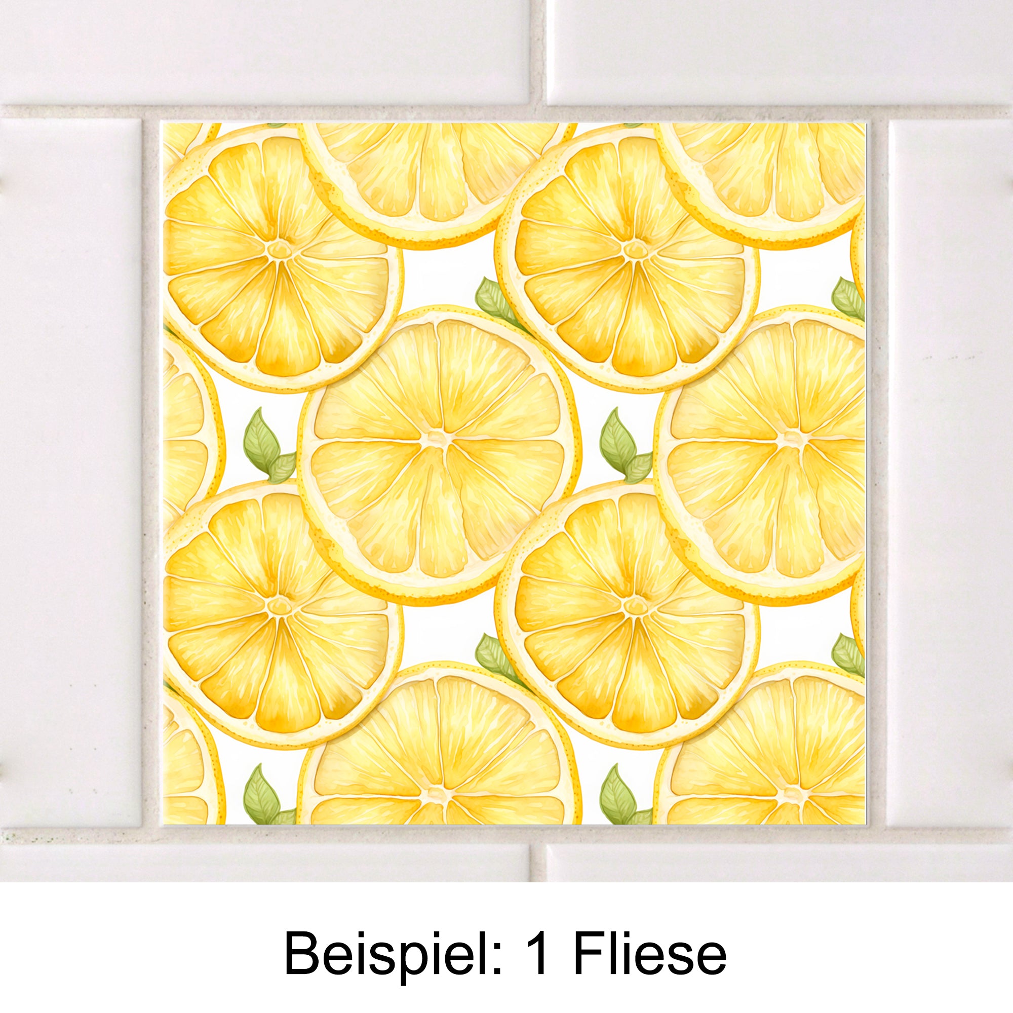 Gelbe Zitronenscheiben auf weißem Hintergrund, frisches Design.