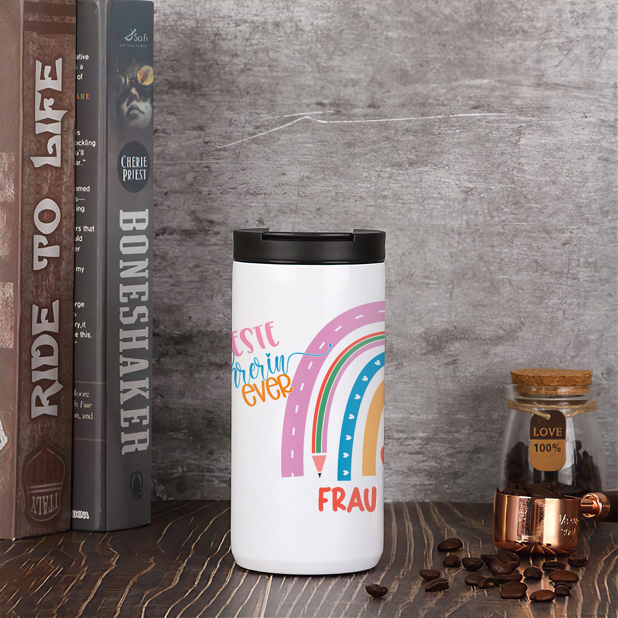 Kaffeebecher Regenbogen - Für die beste Lehrerin