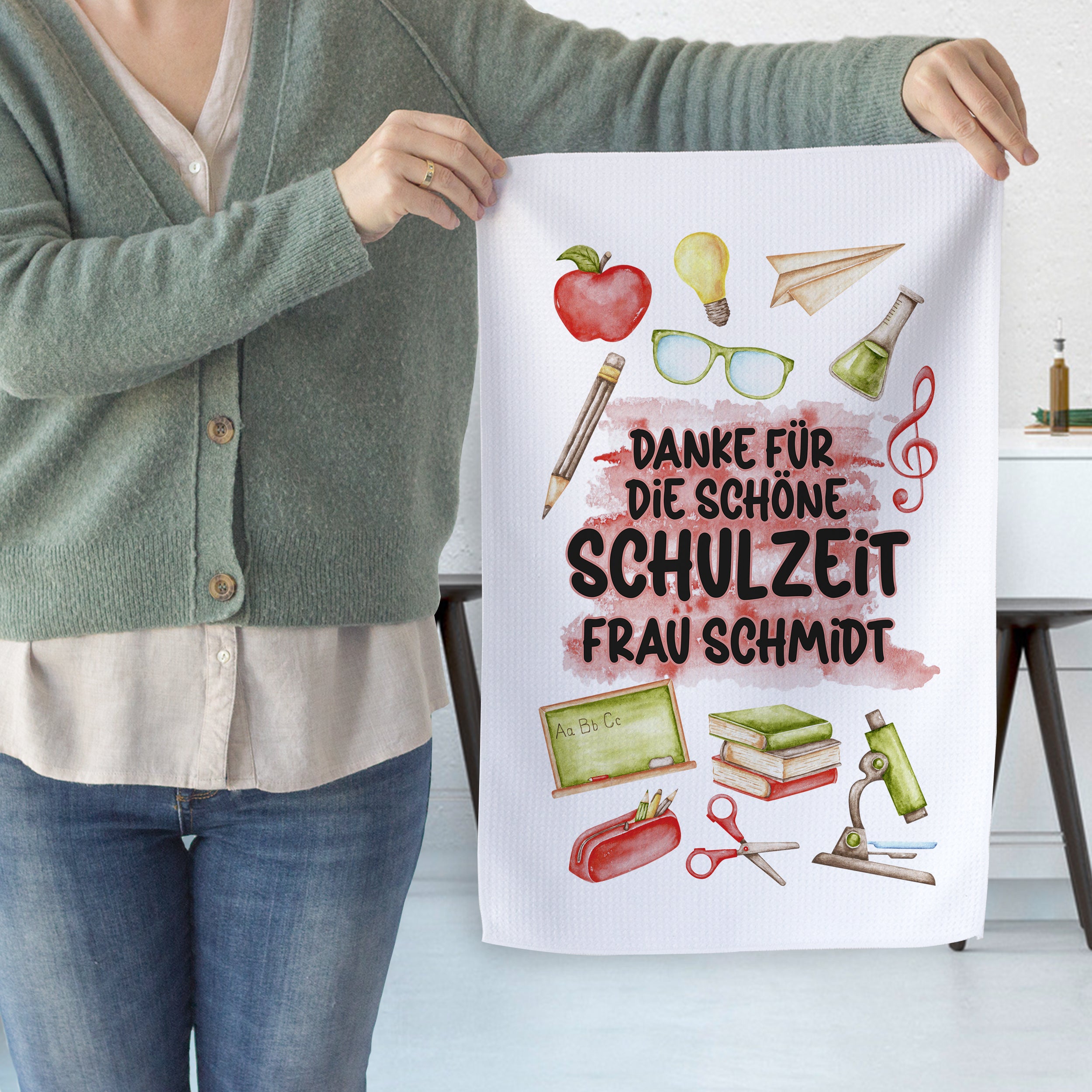 Geschirrtuch Schulzeit - Ein Dankeschön für tolle Erinnerungen