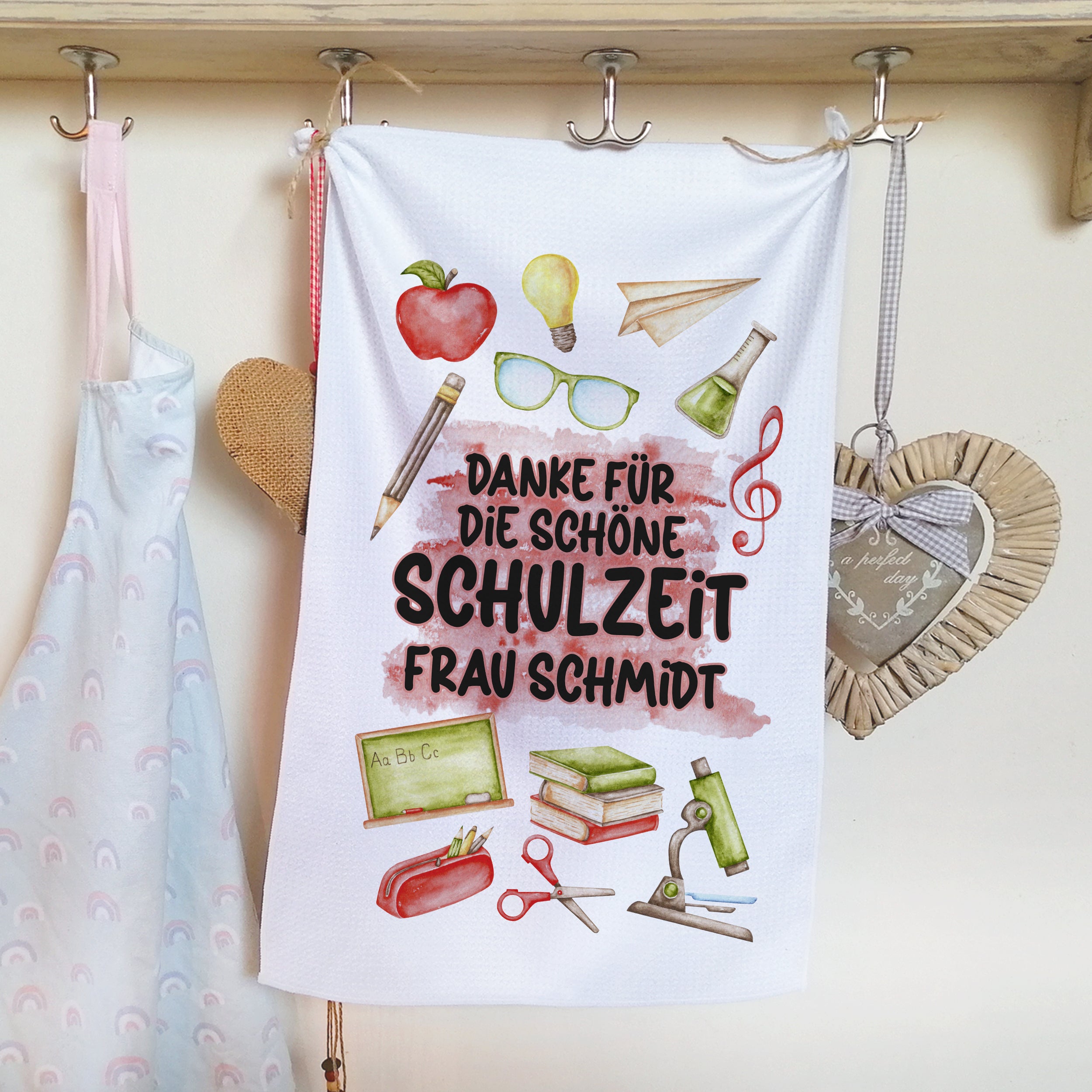 Geschirrtuch Schulzeit - Ein Dankeschön für tolle Erinnerungen
