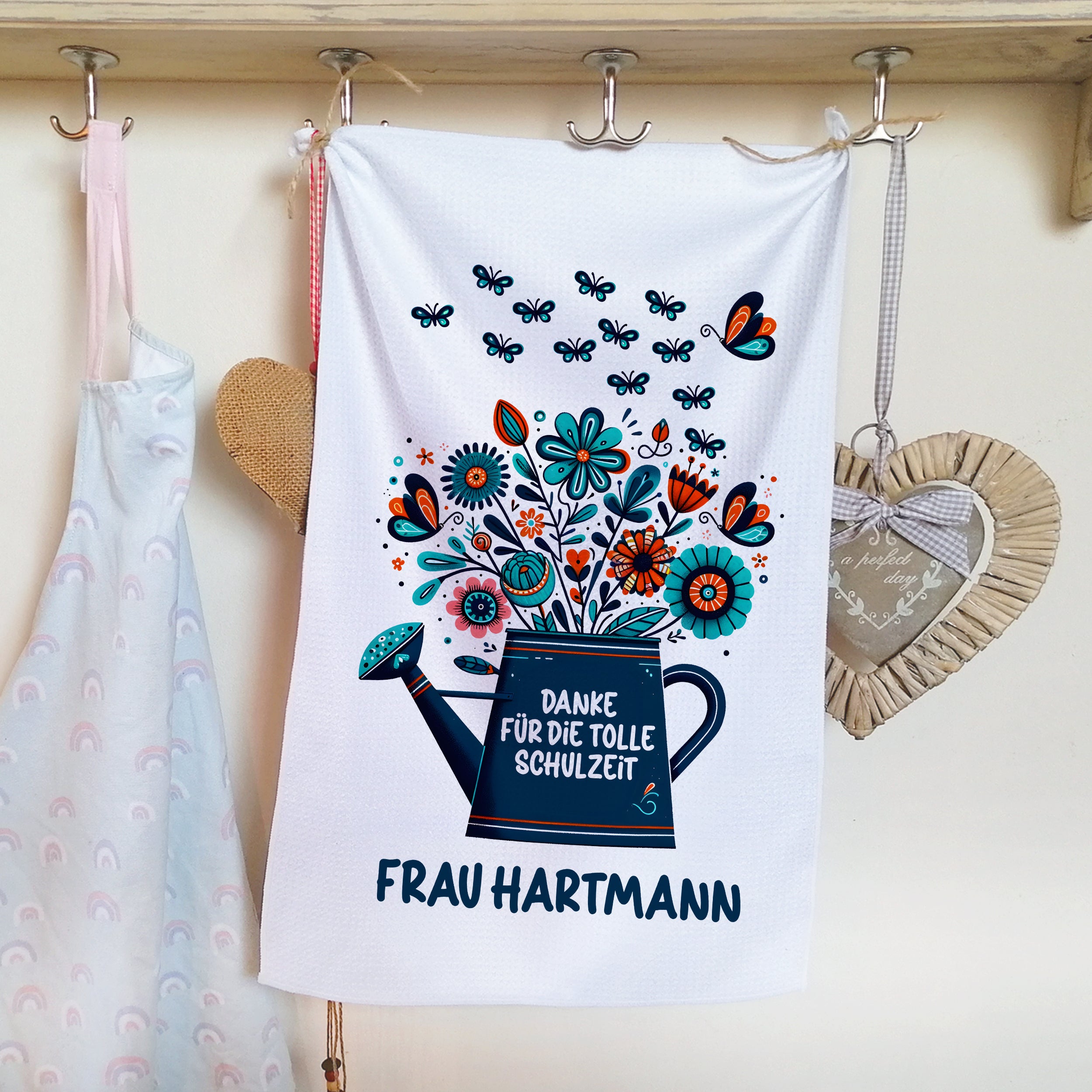 Geschirrtuch mit Blumenmotiv