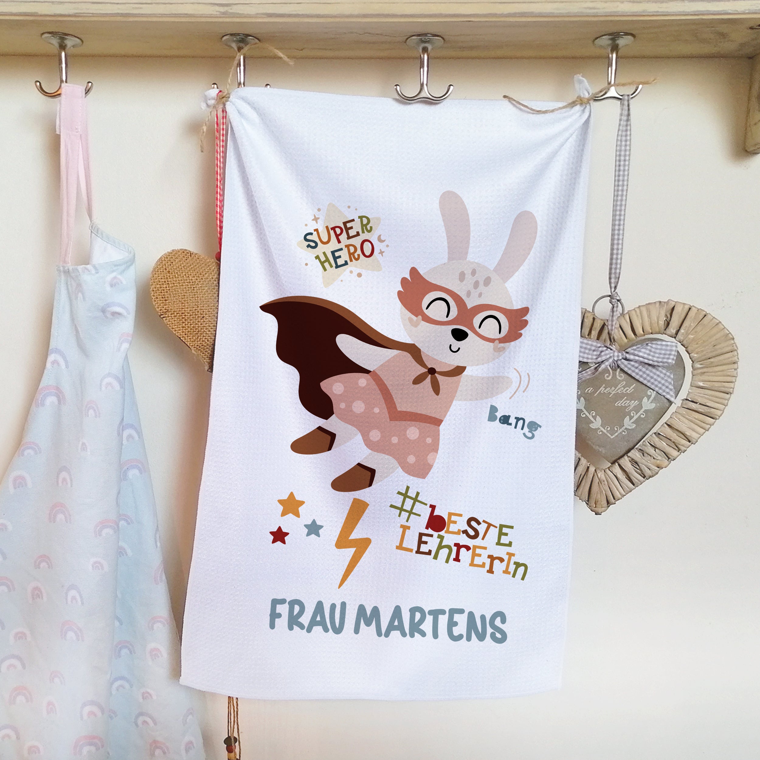 Geschirrtuch Superheldin - Für die beste Lehrerin