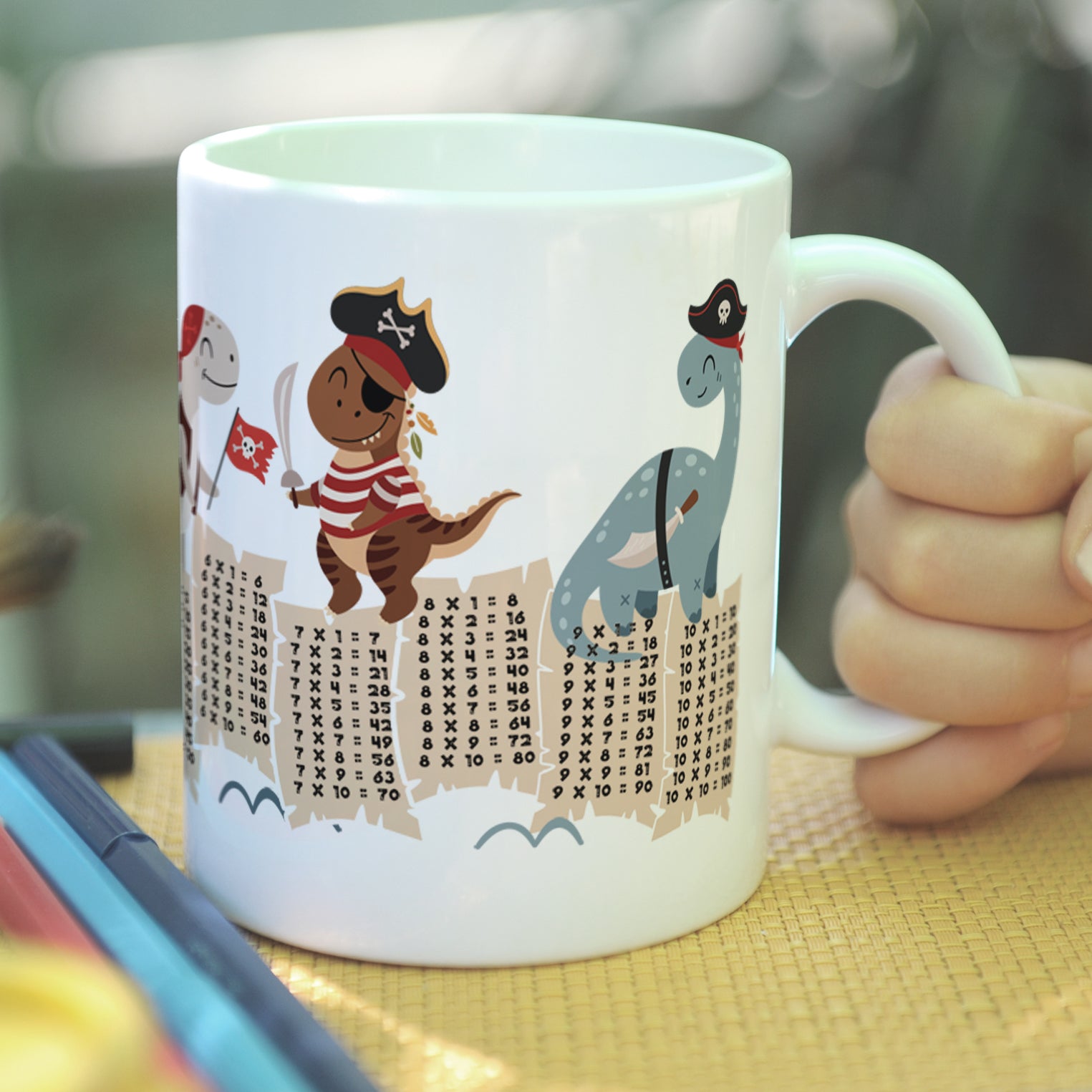 1x1 Tasse Piraten-Dinosaurier