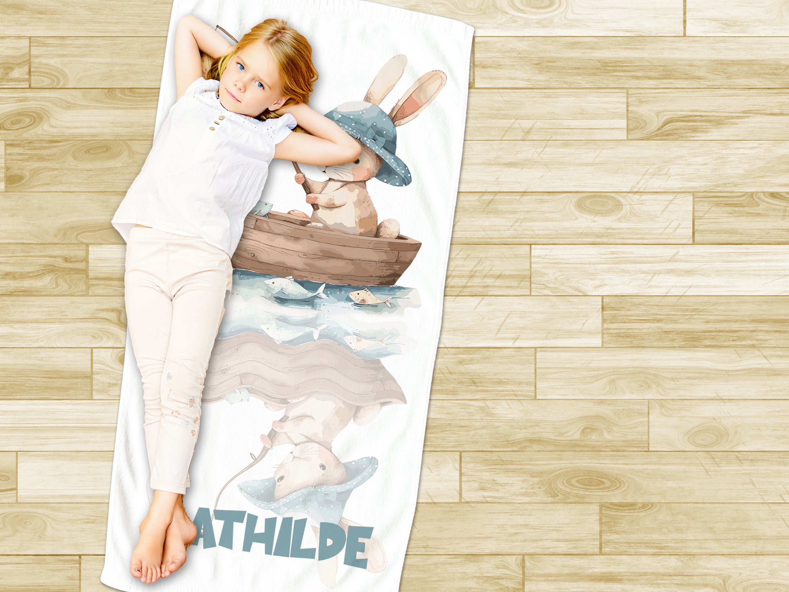 Handtuch mit süßem Hasenmotiv