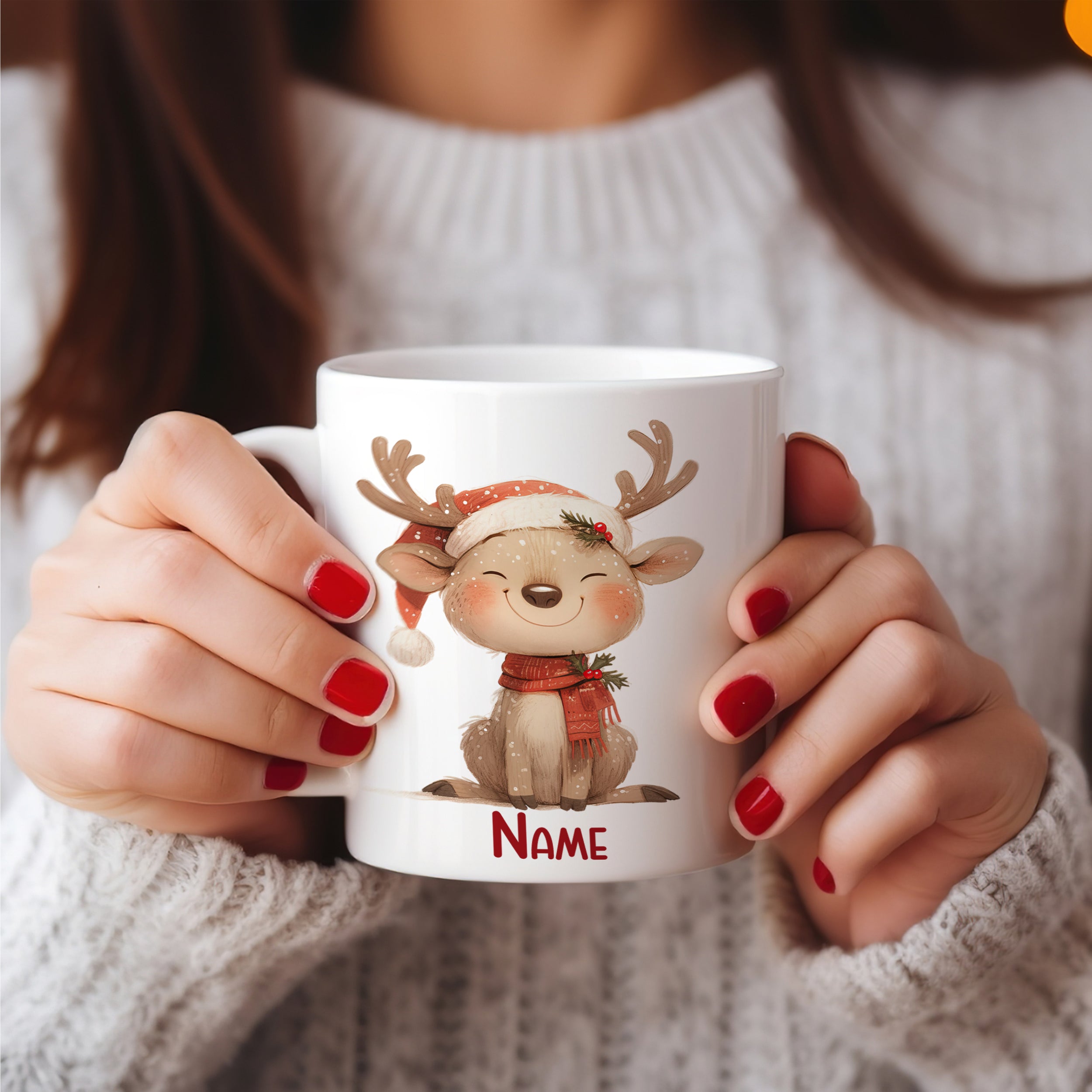 Weihnachtstasse mit Rentier