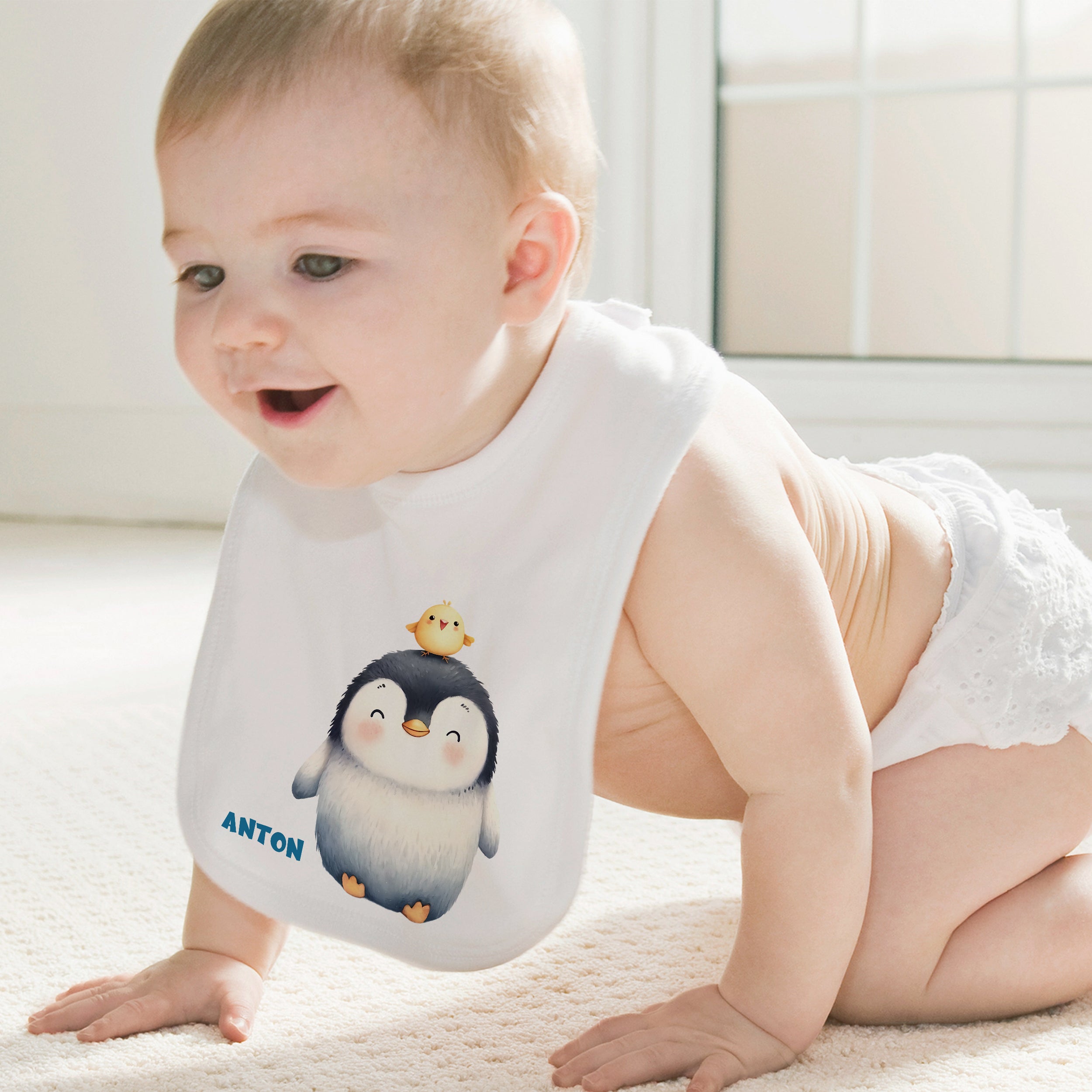 Lätzchen Penguin mit Küken