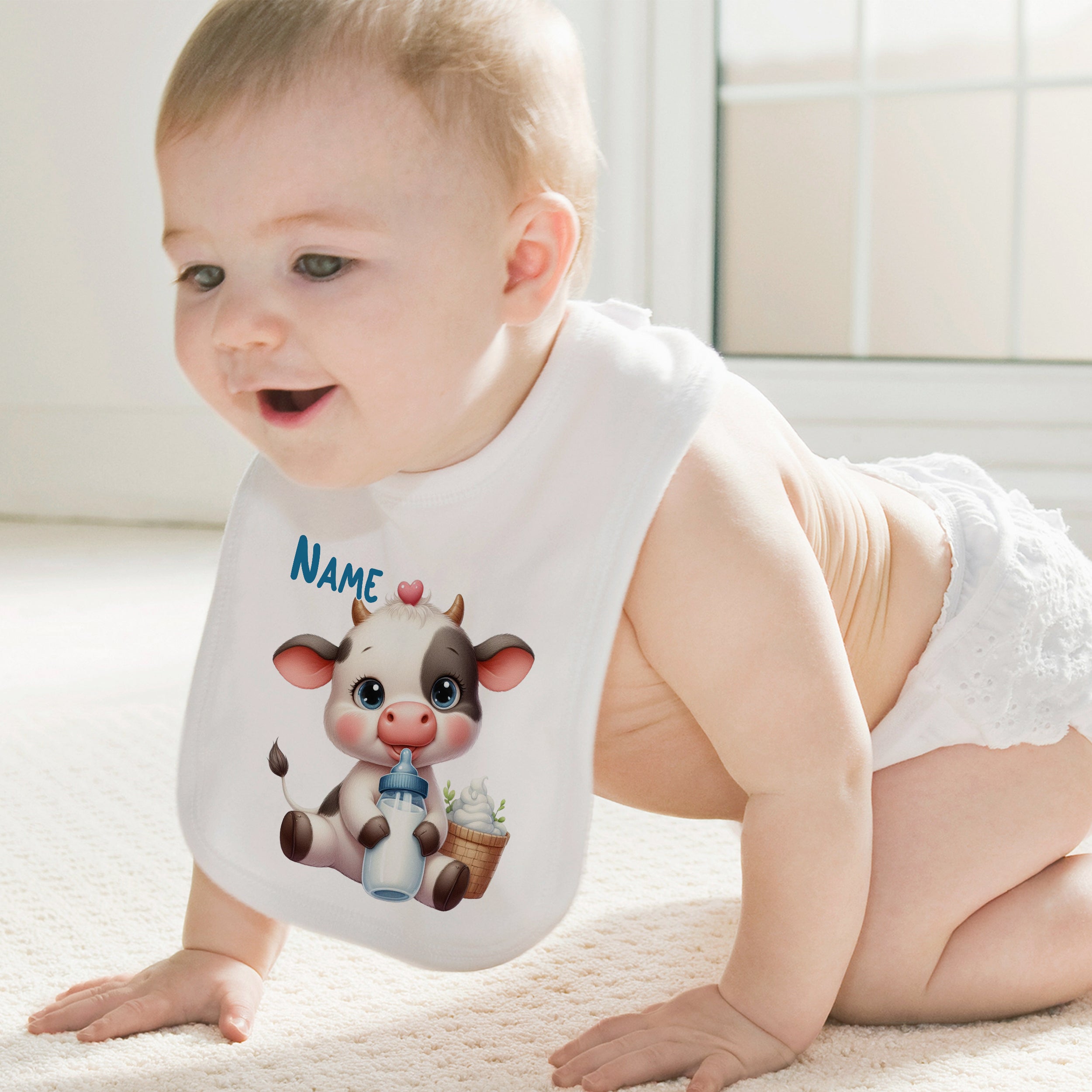 Baby Lätzchen mit niedlicher Kuh