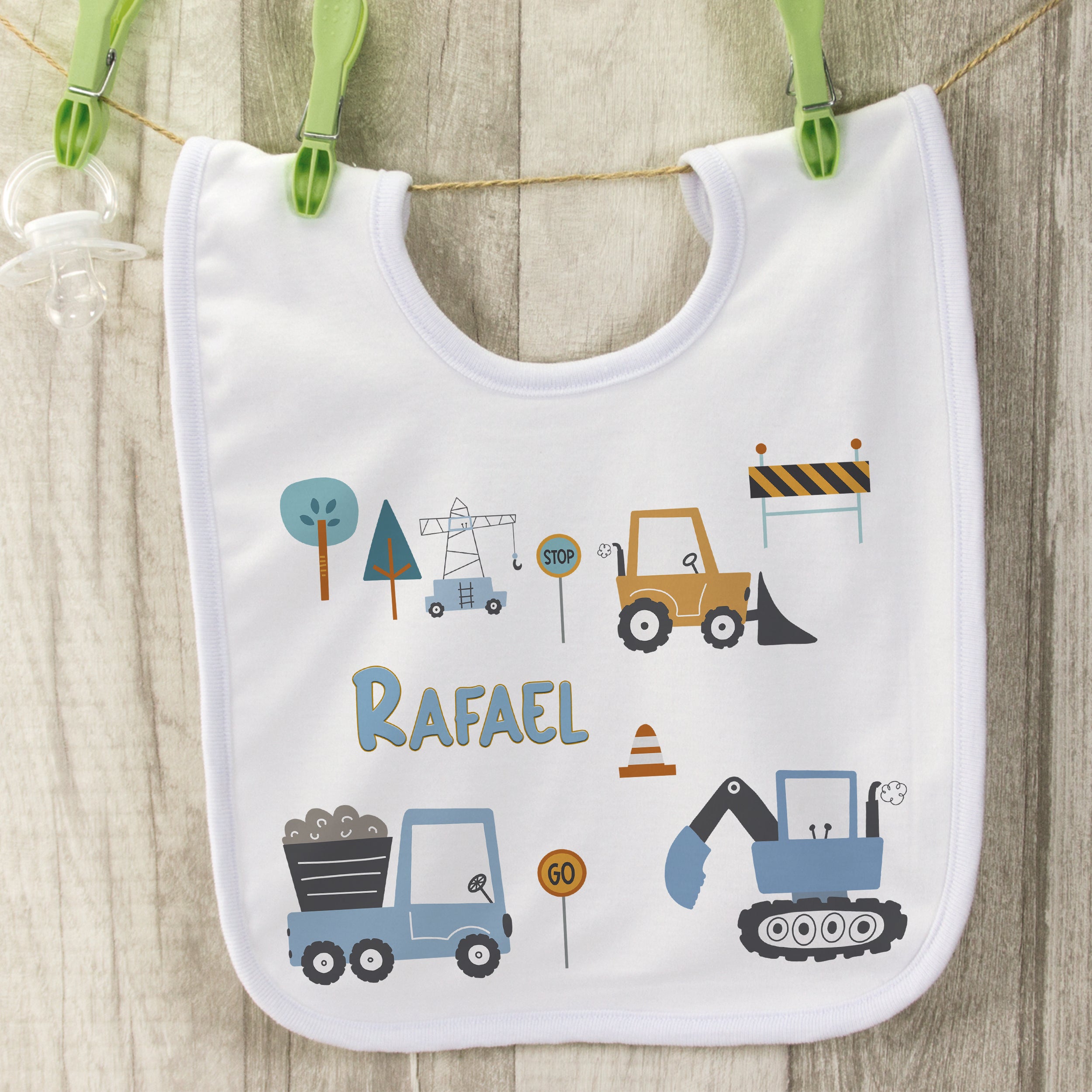 Baby Lätzchen Baustellenmotiv - Für kleine Bauarbeiter