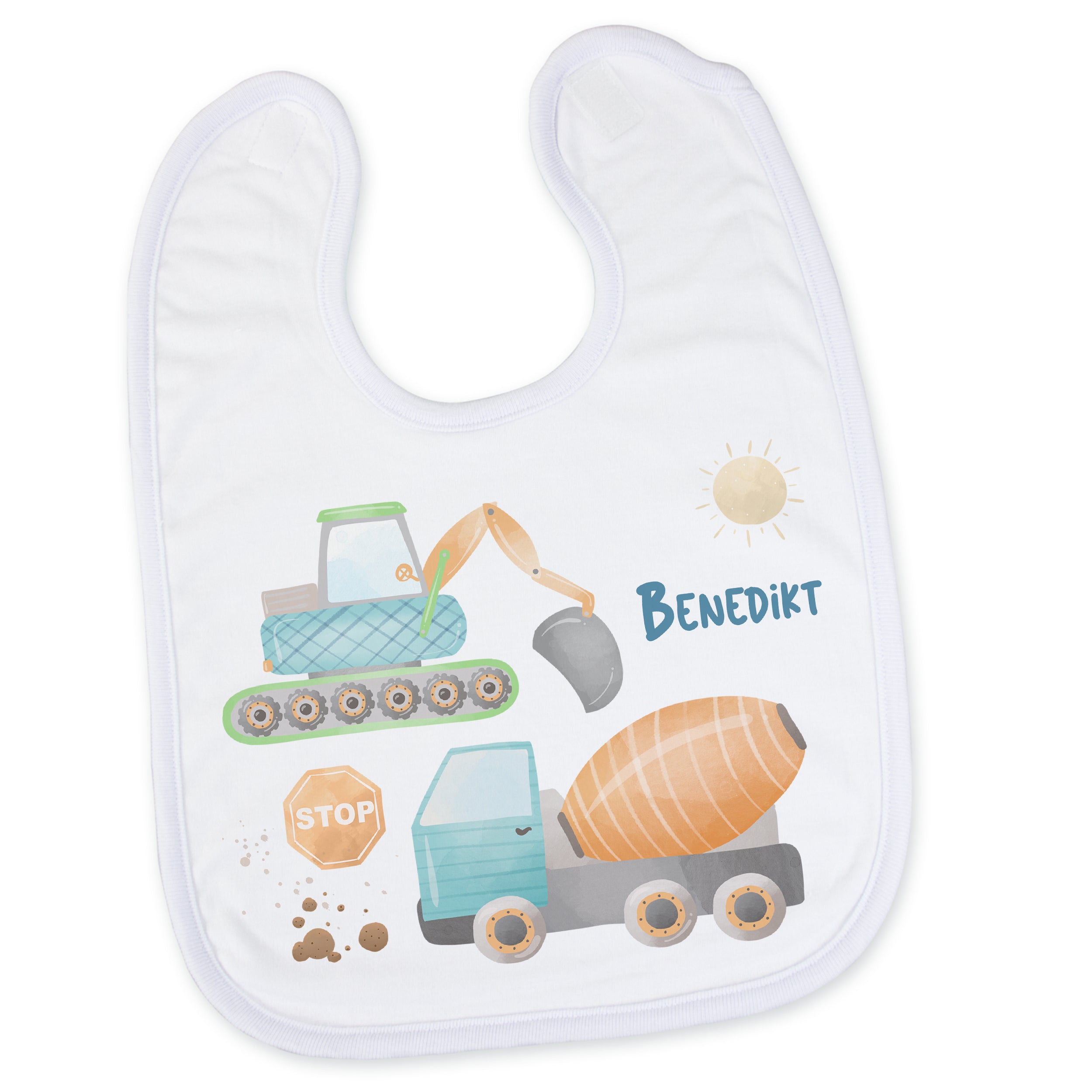 Baby Lätzchen Baustellenmotif