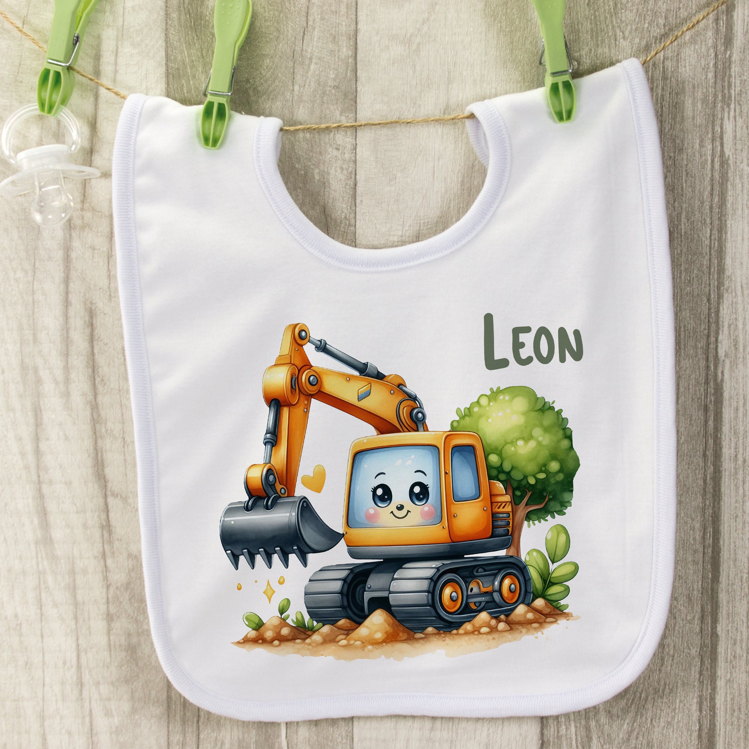 Baby Lätzchen Bagger