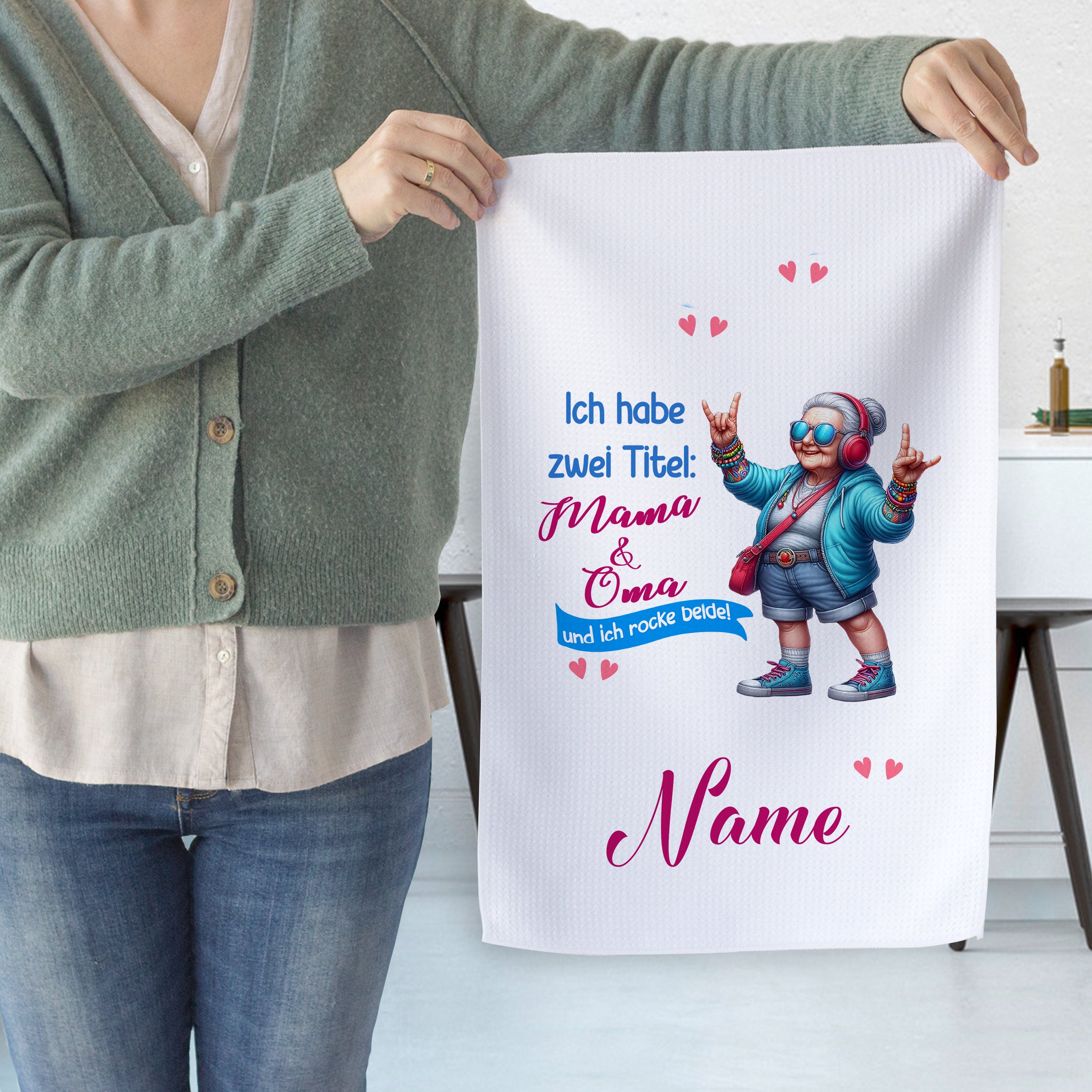 Geschirrtuch Oma & Mama - Für die rockige Küchenheldin