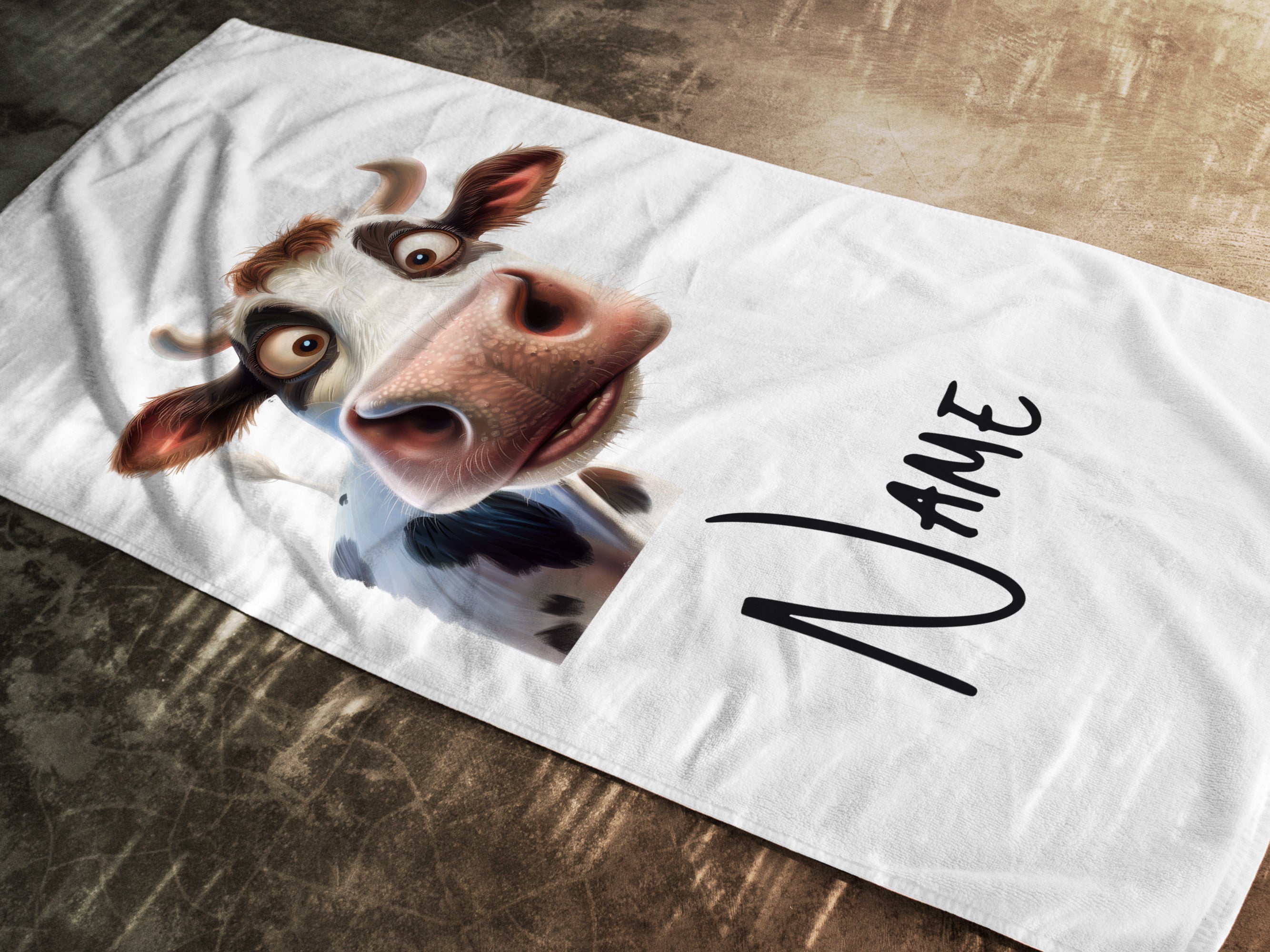 Handtuch mit Kuhmotiv