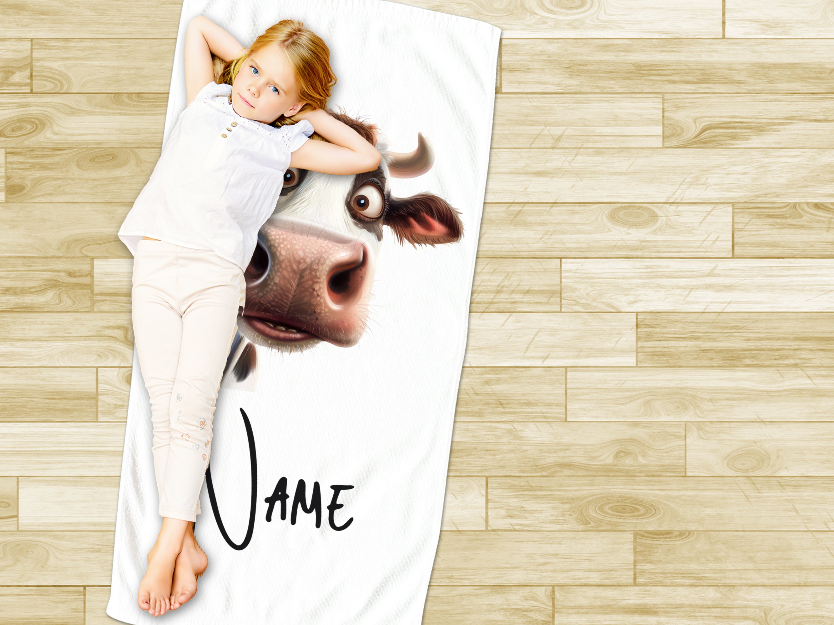 Handtuch mit Kuhmotiv